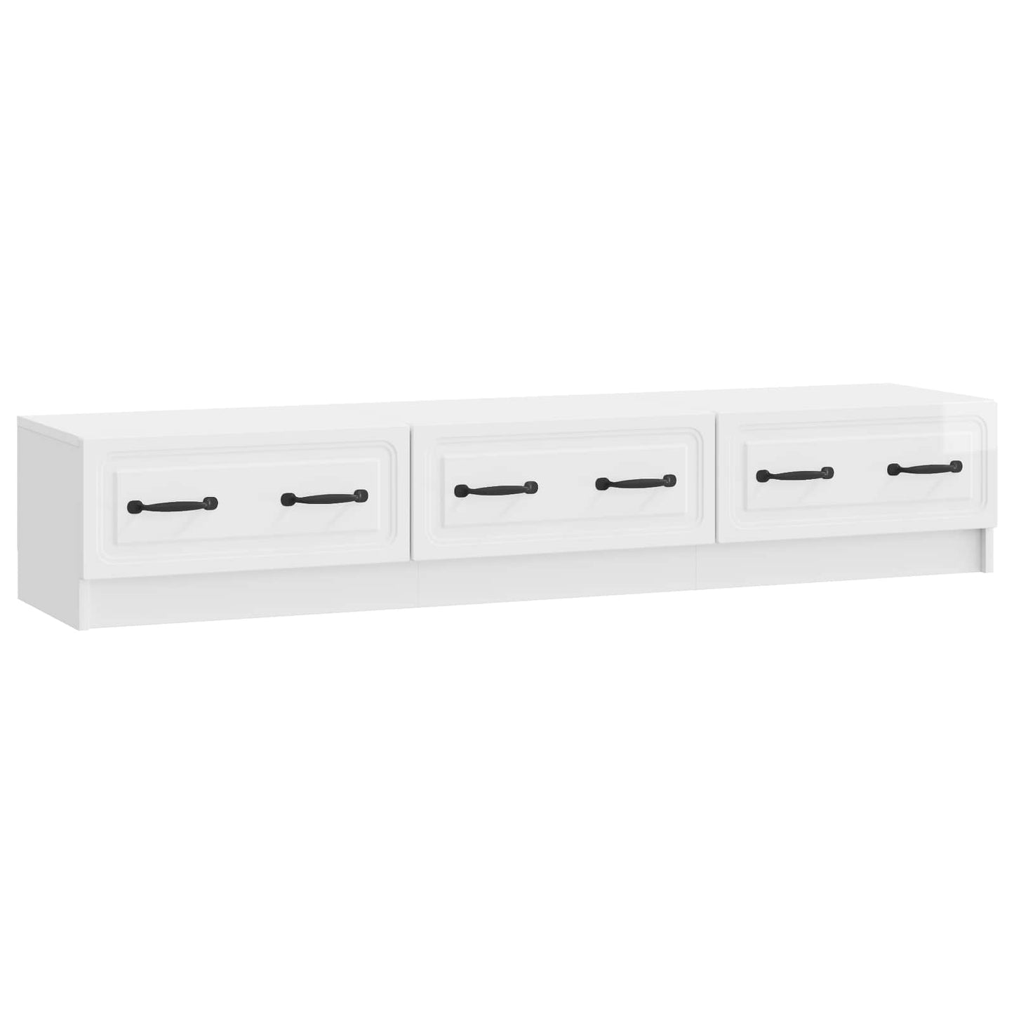 TV Cabinet High Gloss White 147 x 34.5 x 27 cm Engineered Wood
