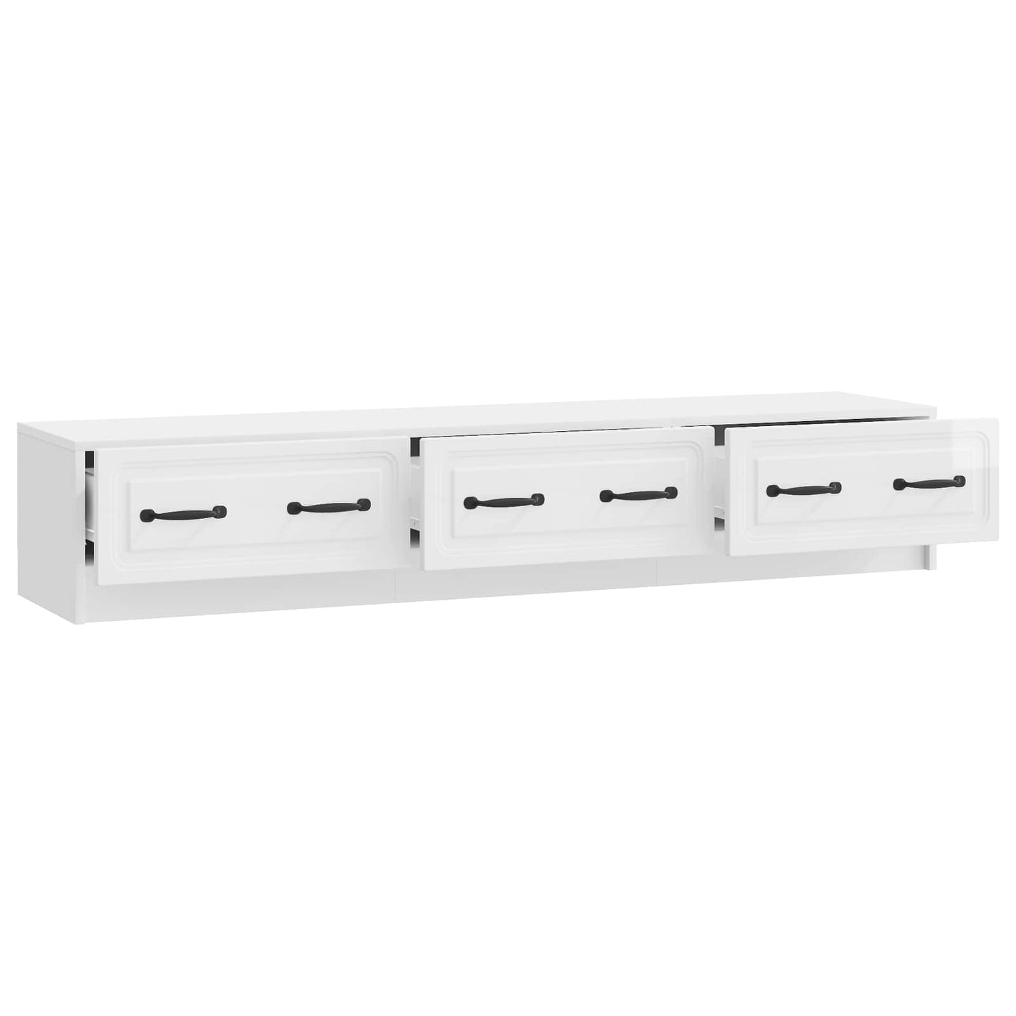 TV Cabinet High Gloss White 147 x 34.5 x 27 cm Engineered Wood