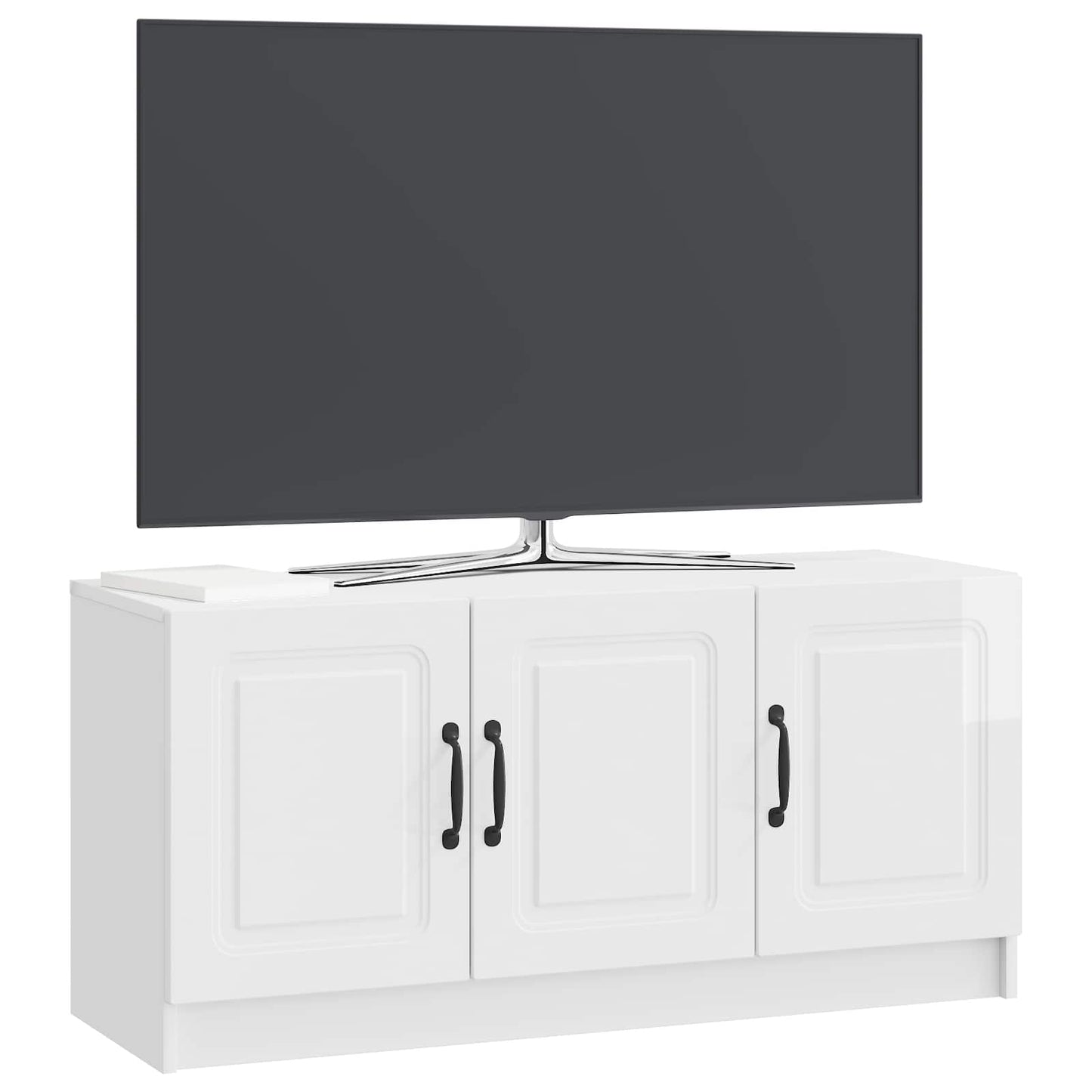 TV Cabinet High Gloss White 99 x 34.5 x 47 cm Engineered Wood
