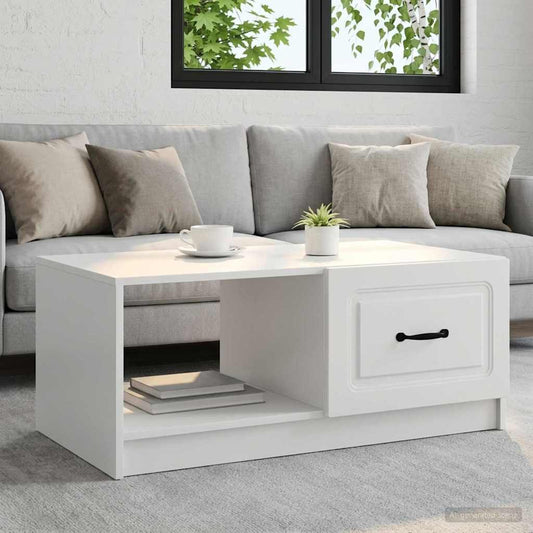 Coffee Table White 90 x 50 x 37 cm Engineered Wood