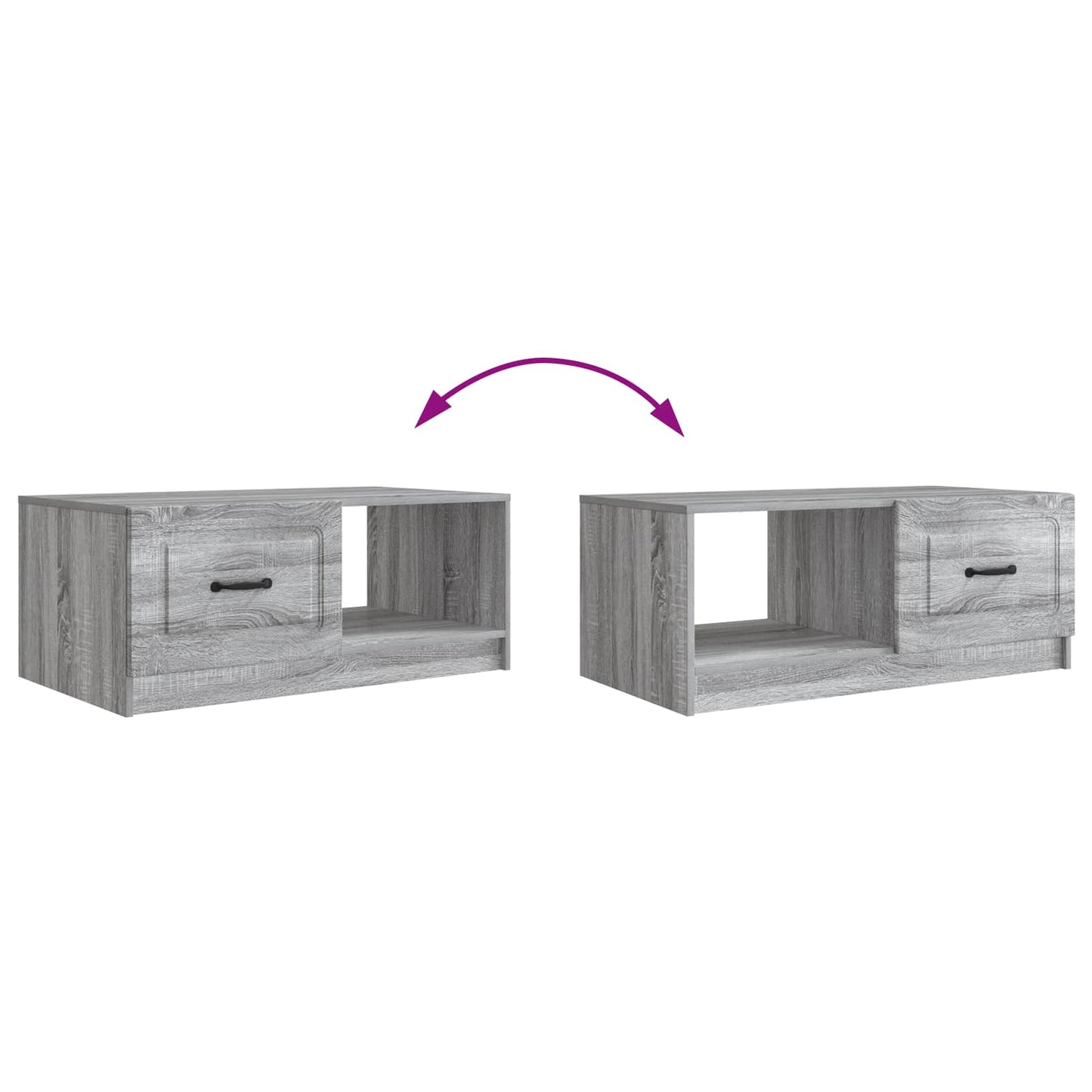 Coffee Table Grey Sonoma 90 x 50 x 37 cm Engineered Wood