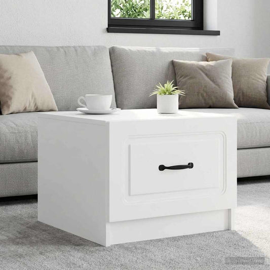 Coffee Table with Drawer White 49 x 50 x 37 cm Engineered Wood