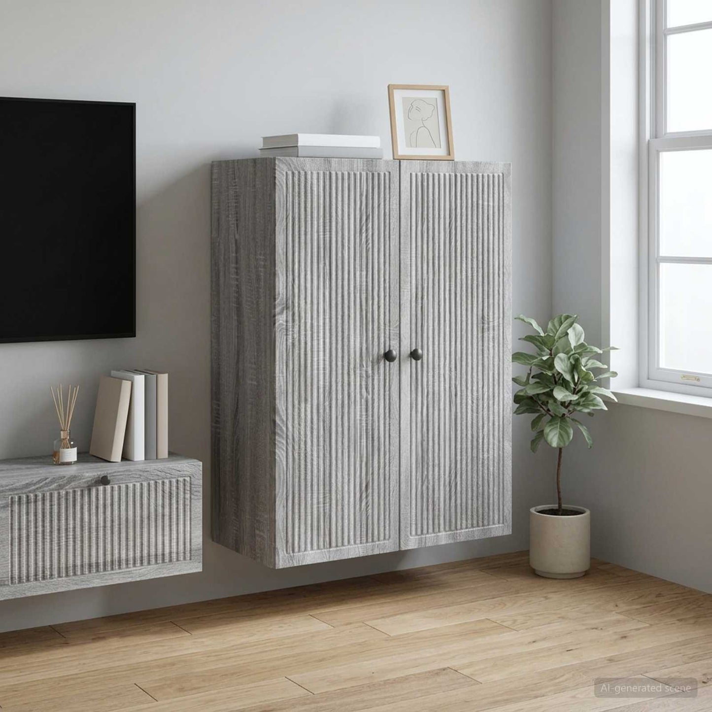 Wall-Mounted Cabinet Grey Sonoma 66 x 34.5 x 90 cm