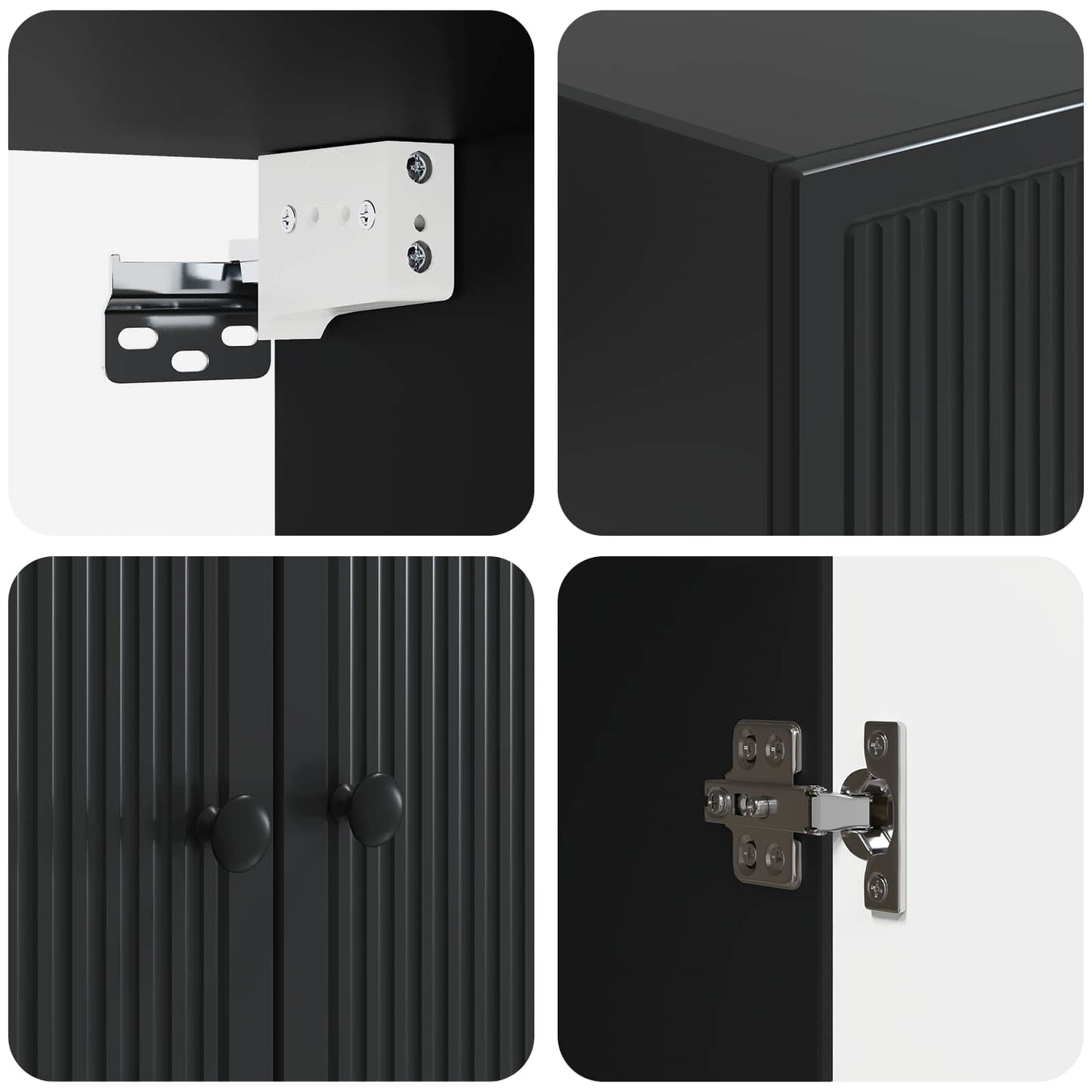 Wall-Mounted Cabinet Black 59 x 31 x 60 cm Engineered Wood