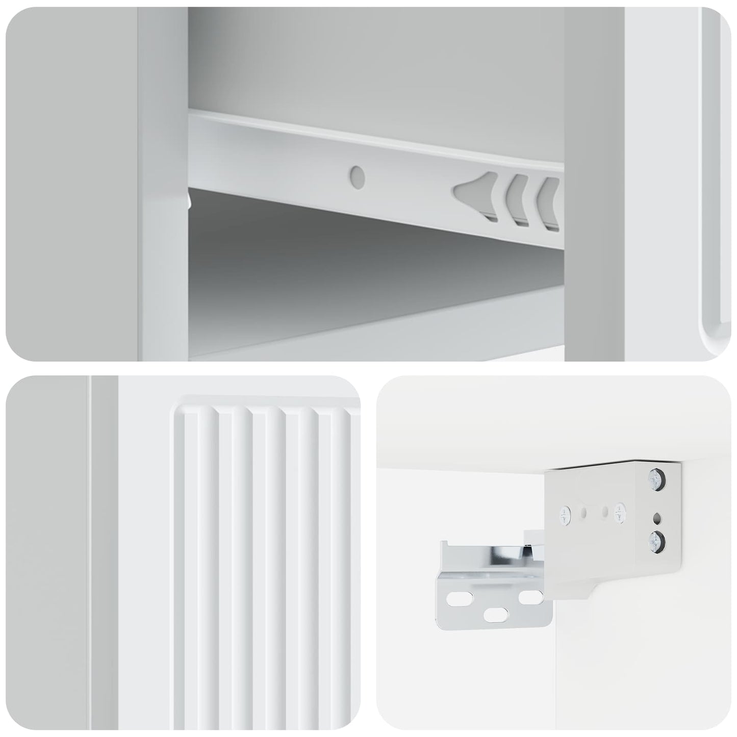 Wall-Mounted Bedside Cabinet 2 pcs White 33 x 34.5 x 20 cm