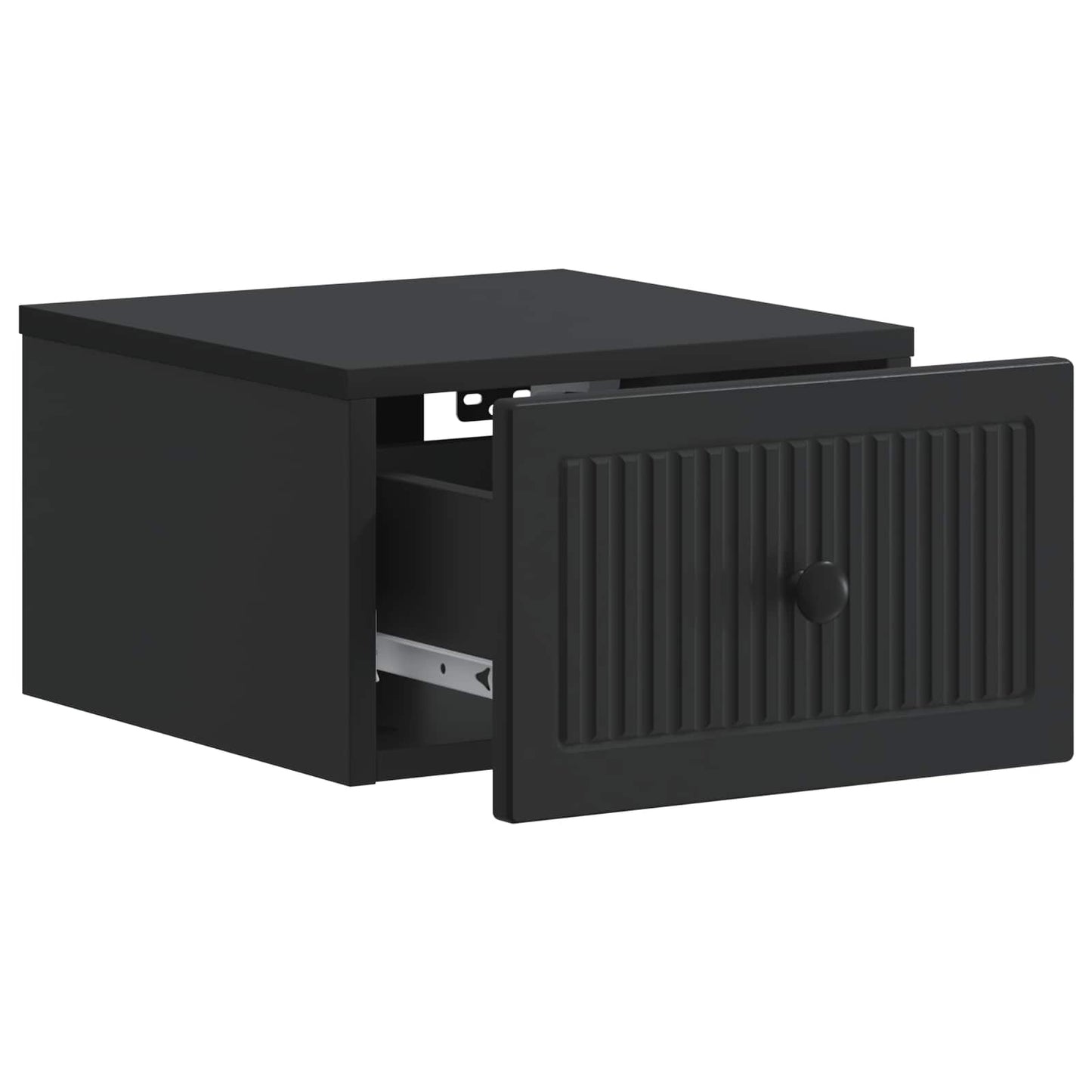 Wall-Mounted Bedside Cabinet Black 33 x 34.5 x 20 cm