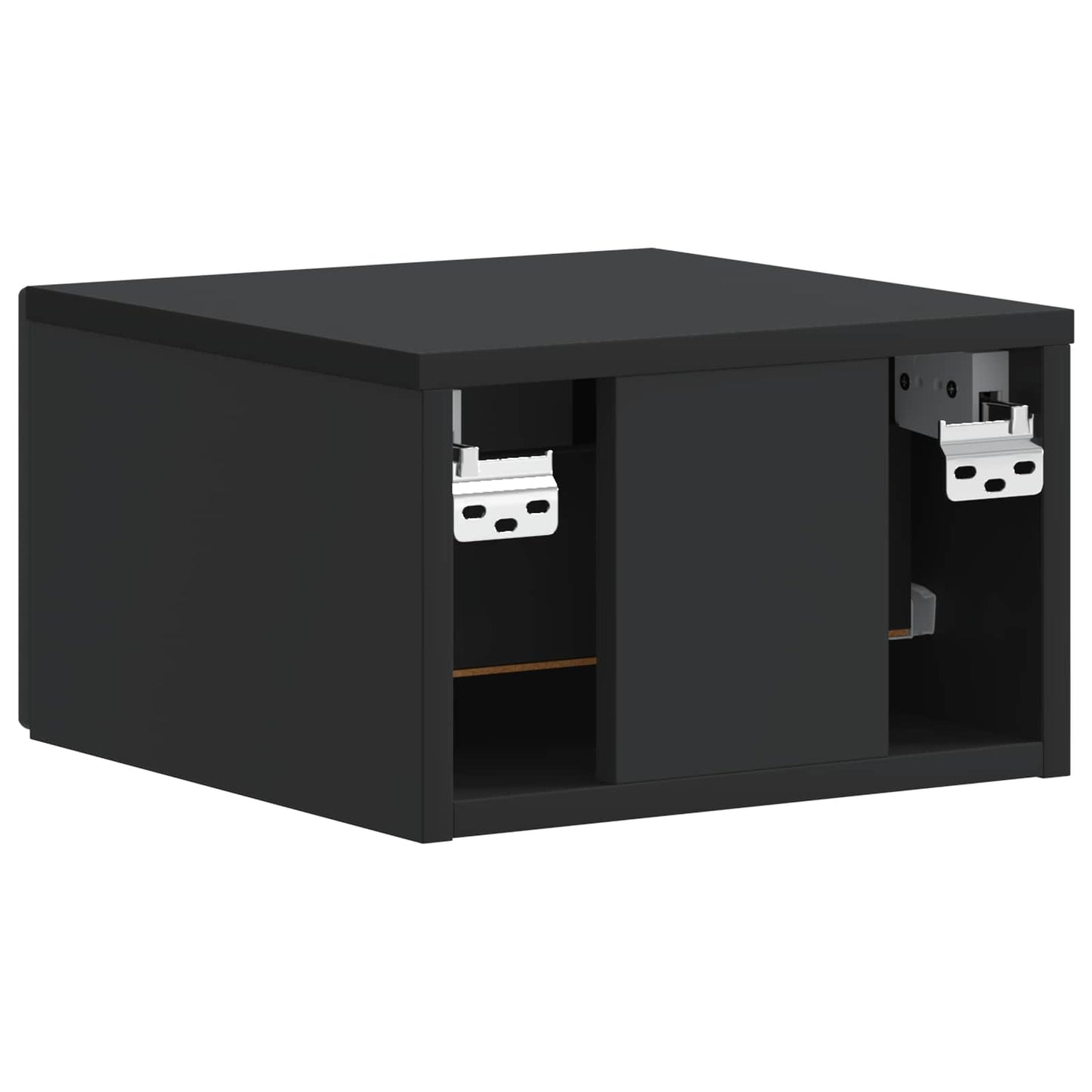Wall-Mounted Bedside Cabinet Black 33 x 34.5 x 20 cm