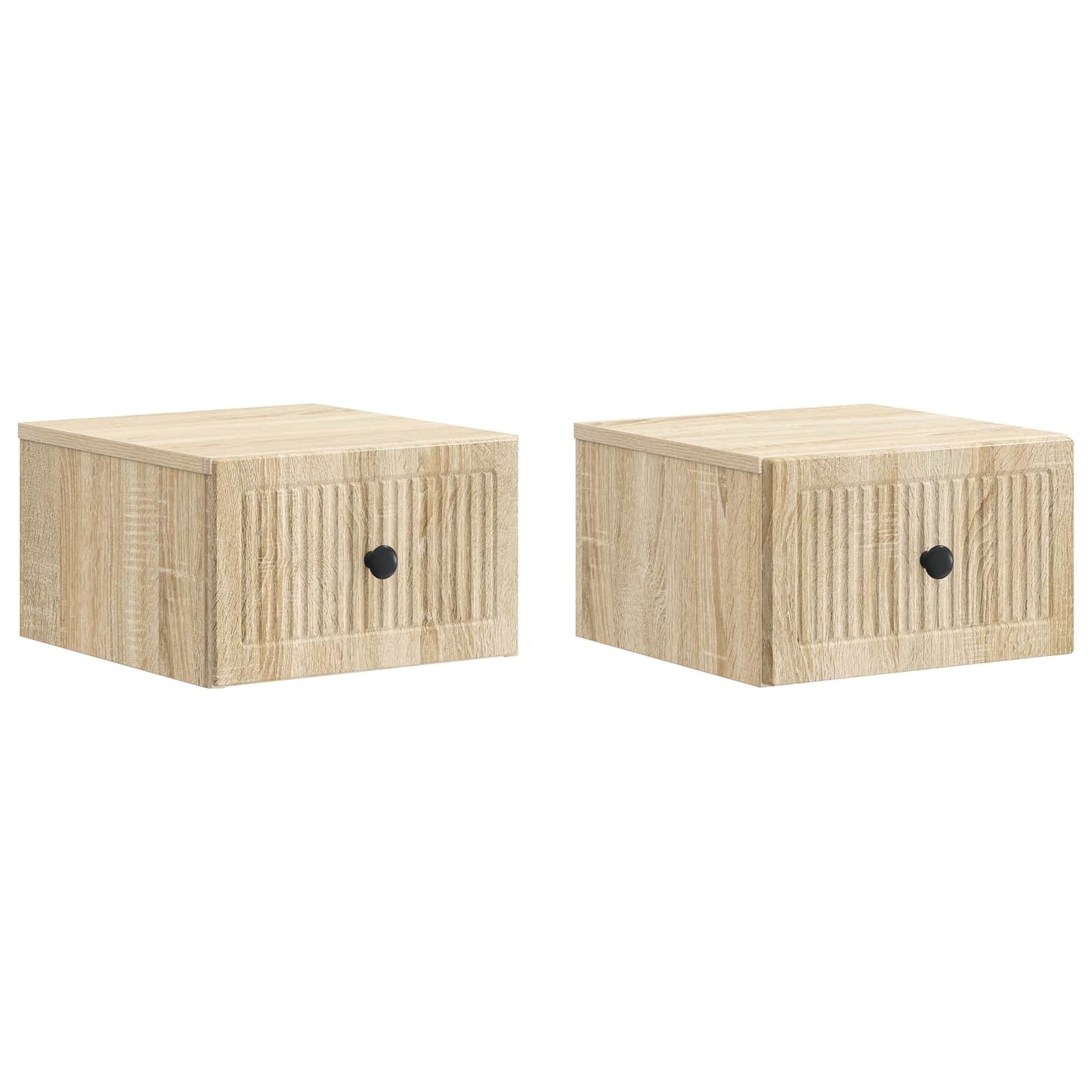 Wall-Mounted Bedside Cabinet 2 pcs Sonoma Oak 33 x 34.5 x 20 cm