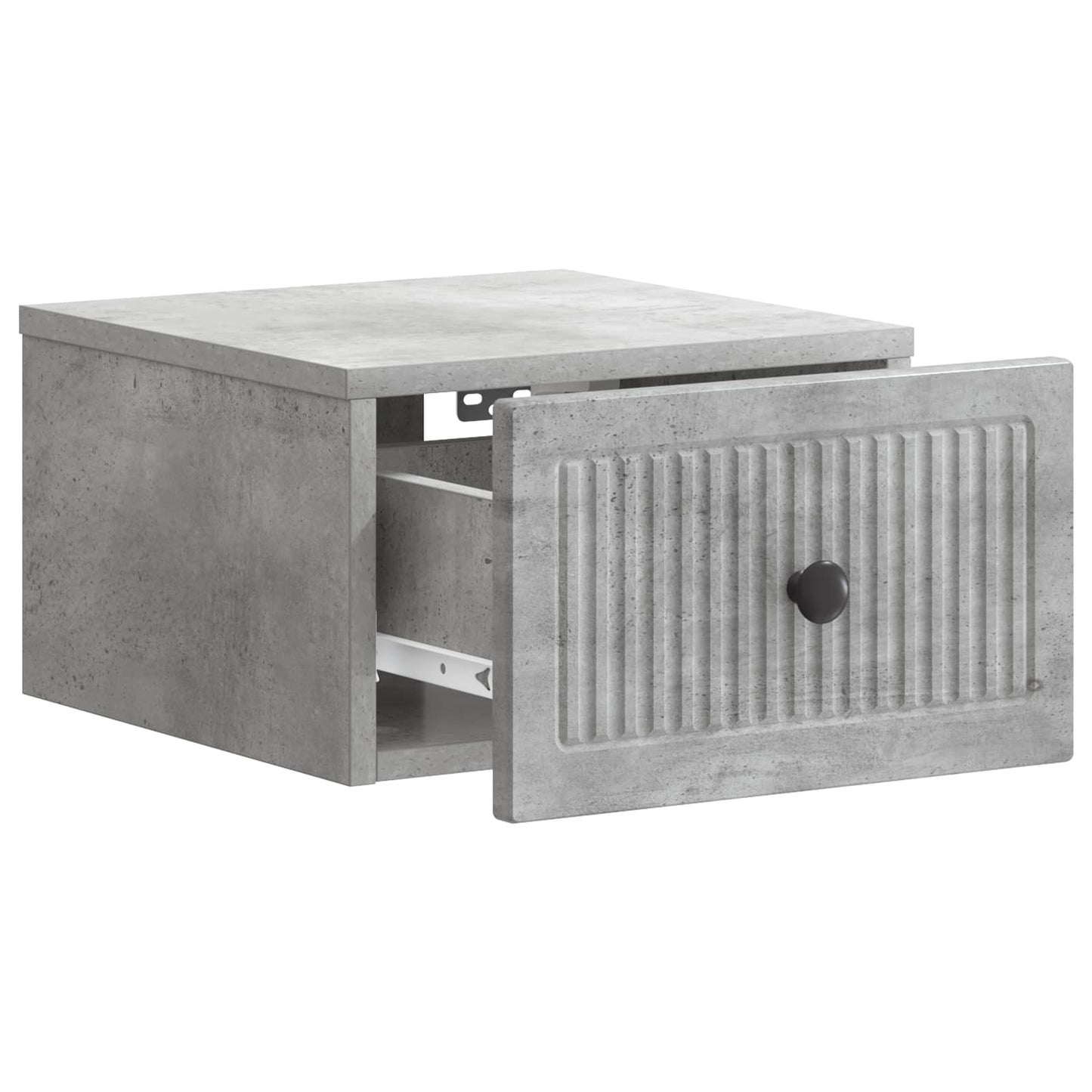 Wall-Mounted Bedside Cabinet Concrete Grey 33 x 34.5 x 20 cm