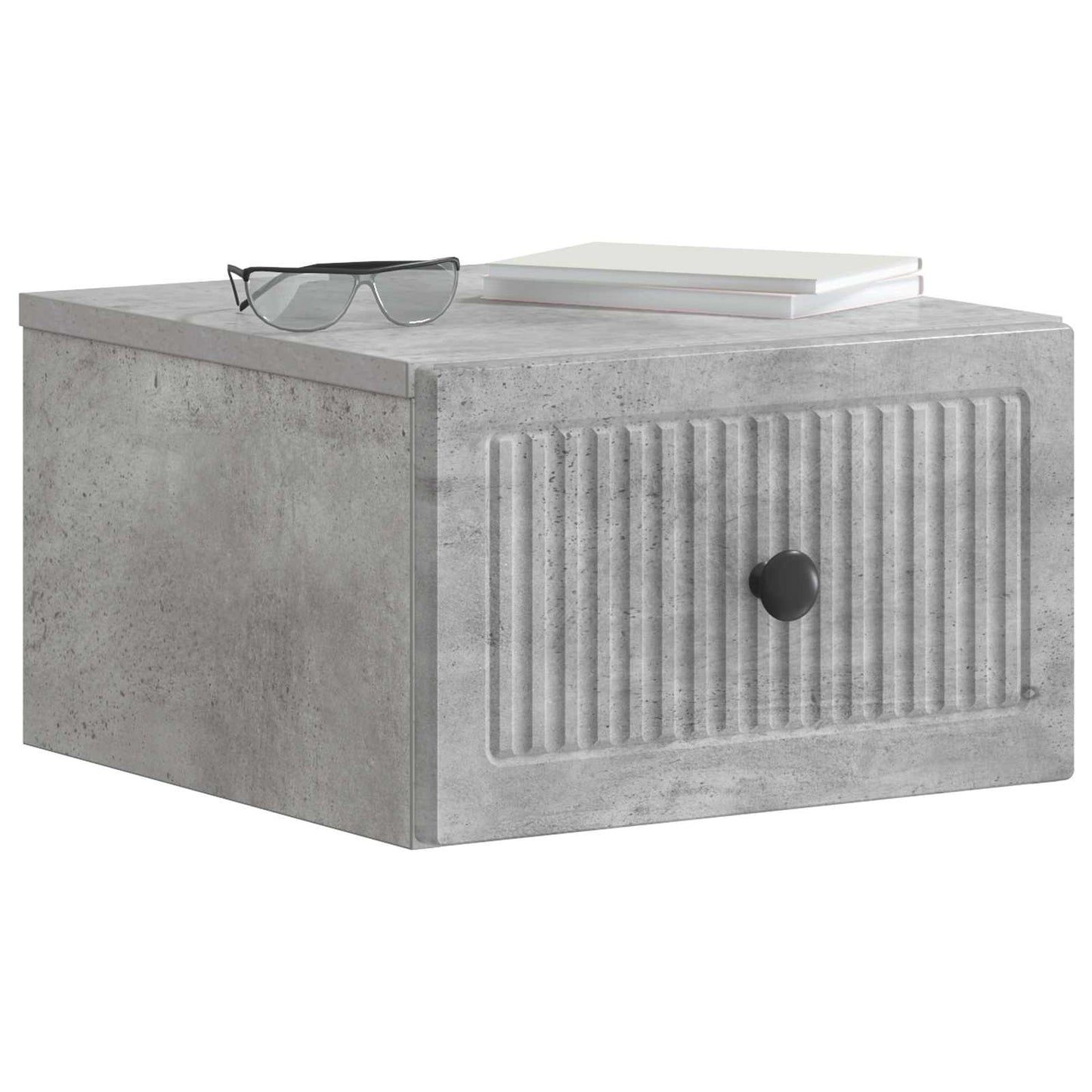 Wall-Mounted Bedside Cabinet Concrete Grey 33 x 34.5 x 20 cm