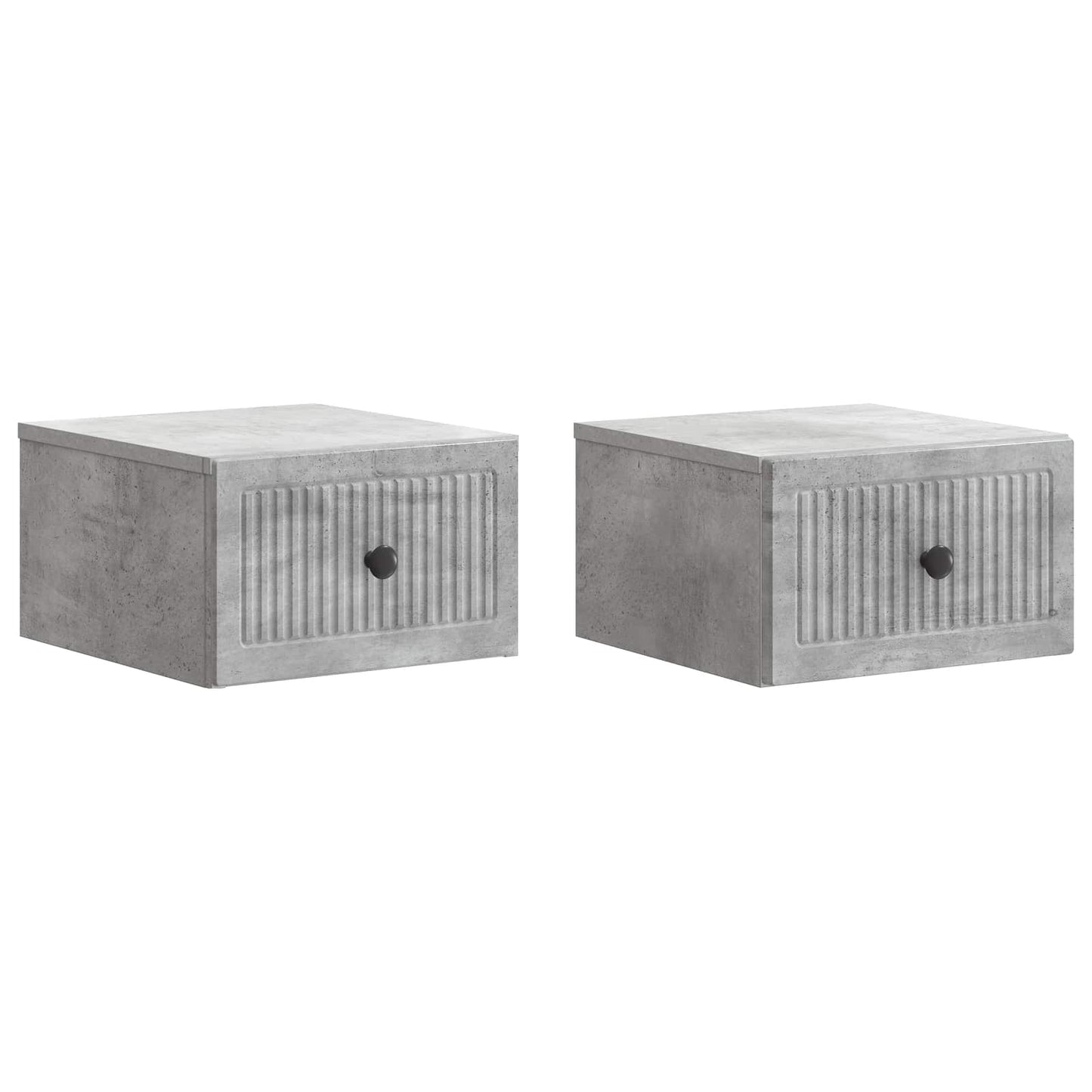 Wall-Mounted Bedside Cabinet 2 pcs Concrete Grey