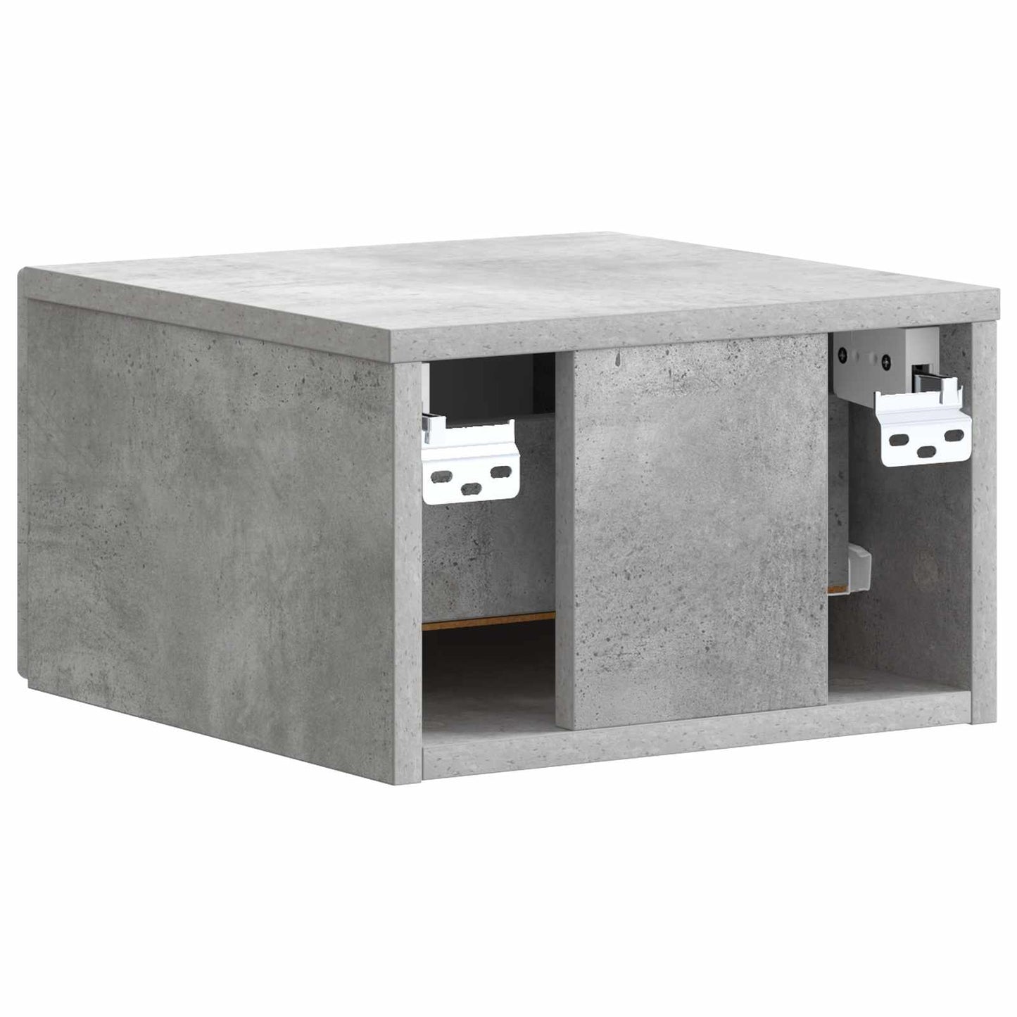 Wall-Mounted Bedside Cabinet with Drawer 2 pcs Concrete Grey