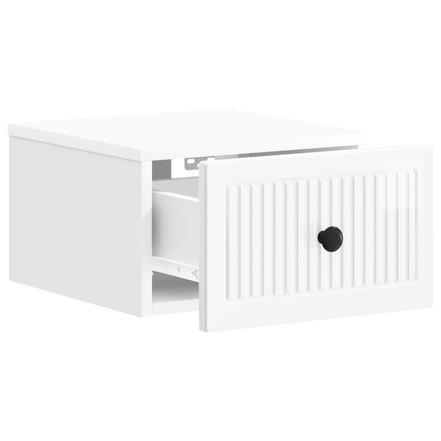 Wall-Mounted Bedside Cabinet High Gloss White 33 x 34.5 x 20 cm