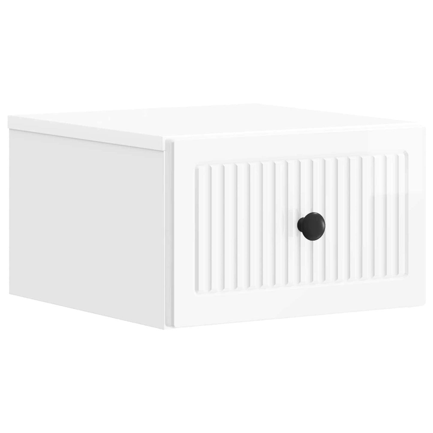 Wall-Mounted Bedside Cabinet with Drawer 2 pcs High Gloss White