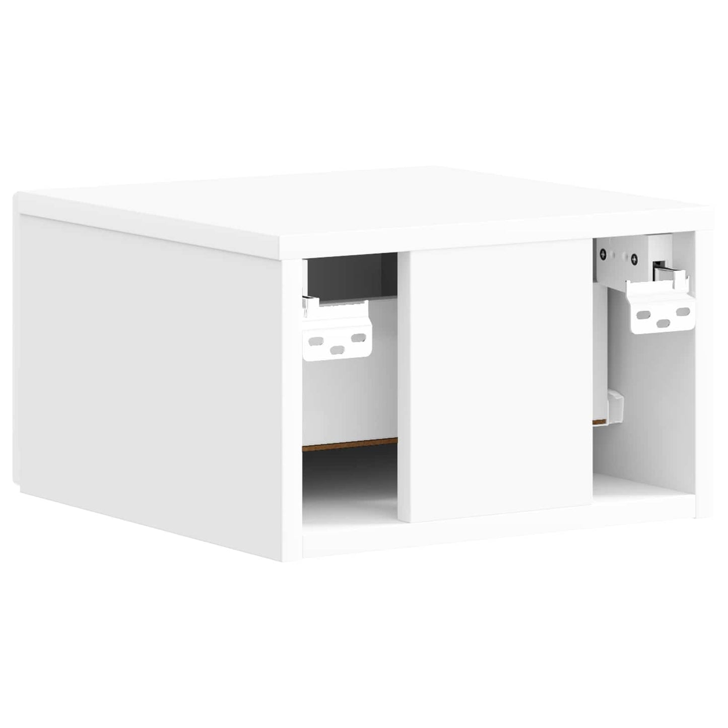 Wall-Mounted Bedside Cabinet with Drawer 2 pcs High Gloss White
