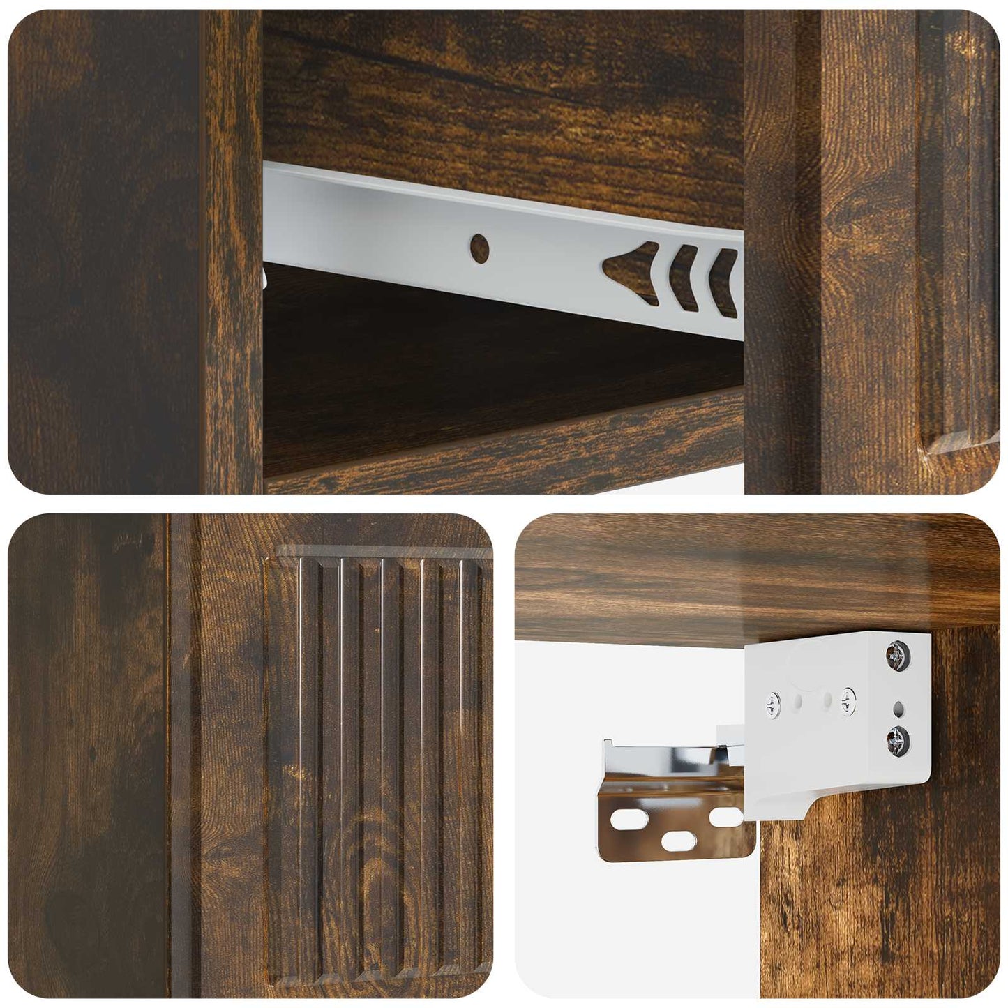 Wall-Mounted Bedside Cabinet Smoked Oak 33 x 34.5 x 20 cm