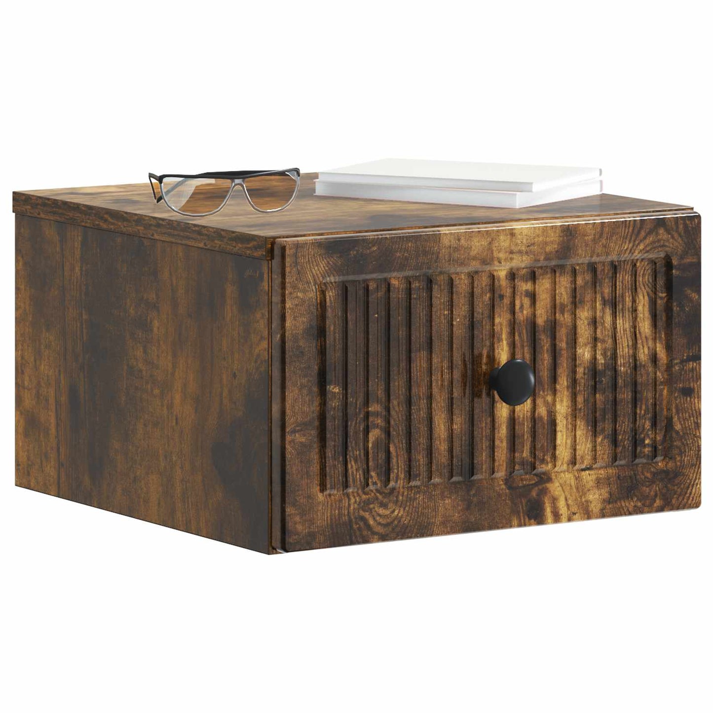 Wall-Mounted Bedside Cabinet 2 pcs Smoked Oak 33 x 34.5 x 20 cm