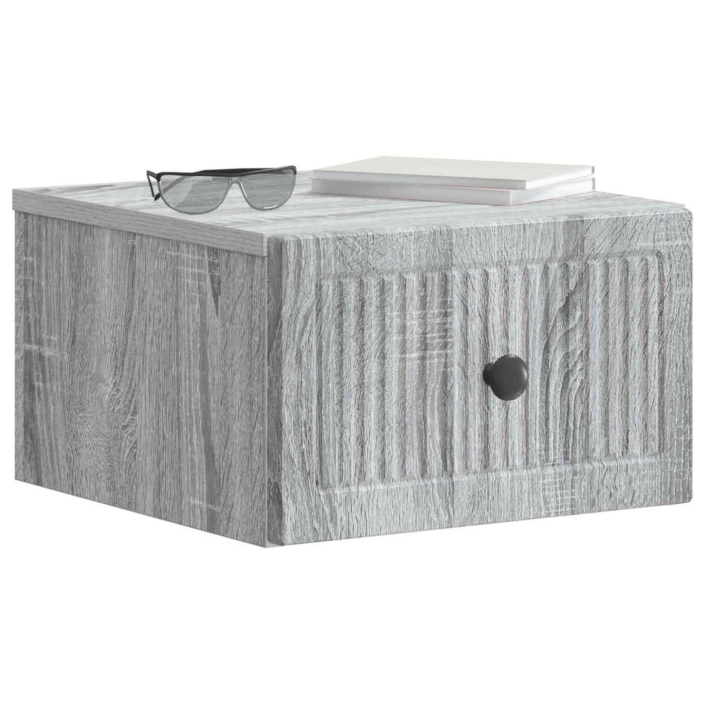 Wall-Mounted Bedside Cabinet Grey Sonoma 33 x 34.5 x 20 cm