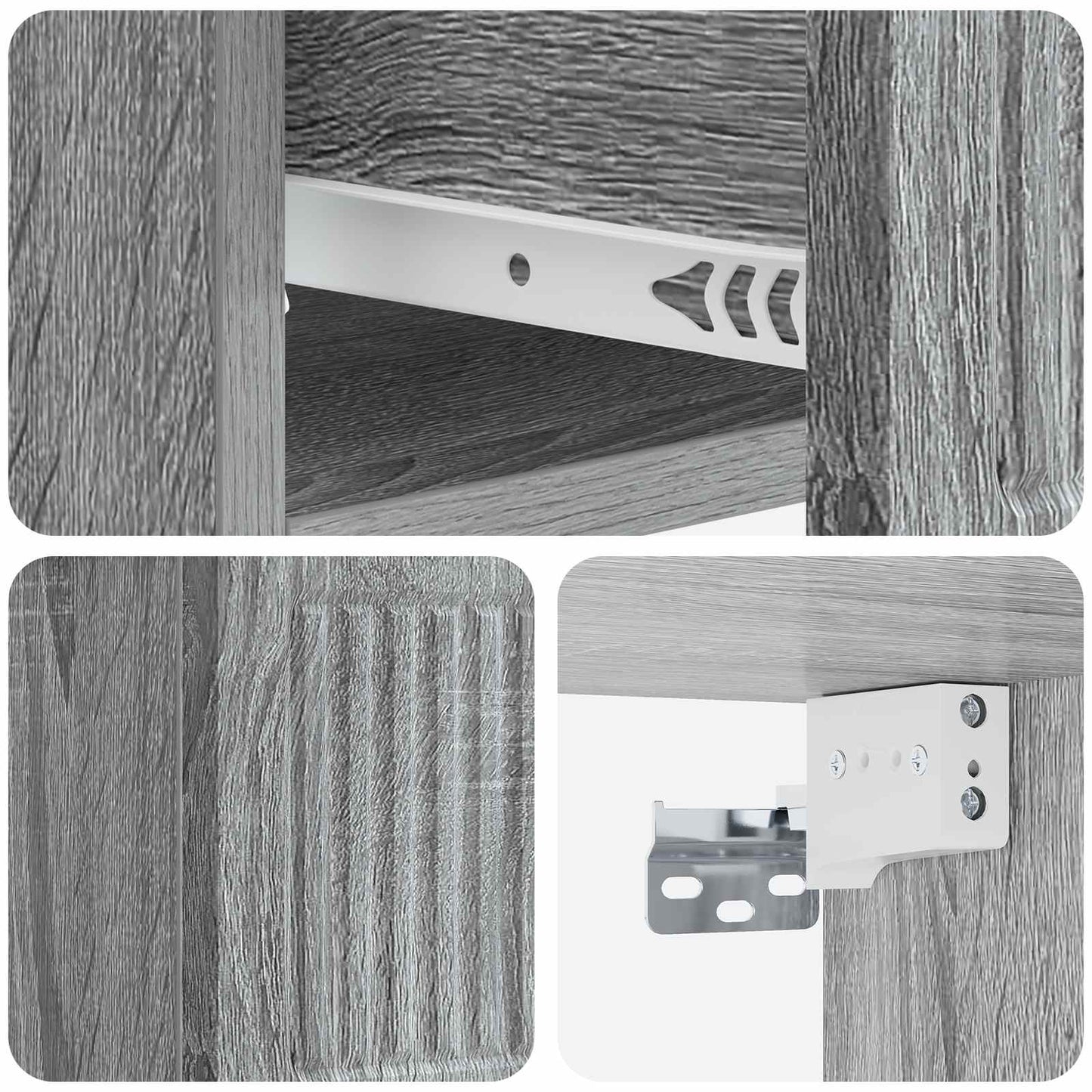 Wall-Mounted Bedside Cabinet 2 pcs Grey Sonoma Engineered Wood