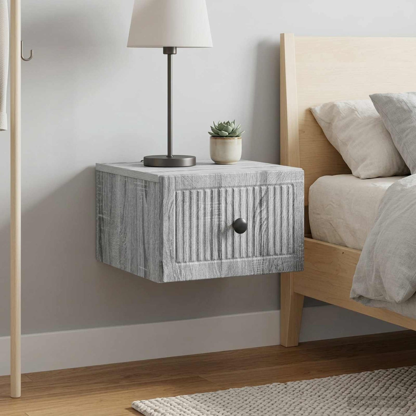 Wall-Mounted Bedside Cabinet 2 pcs Grey Sonoma