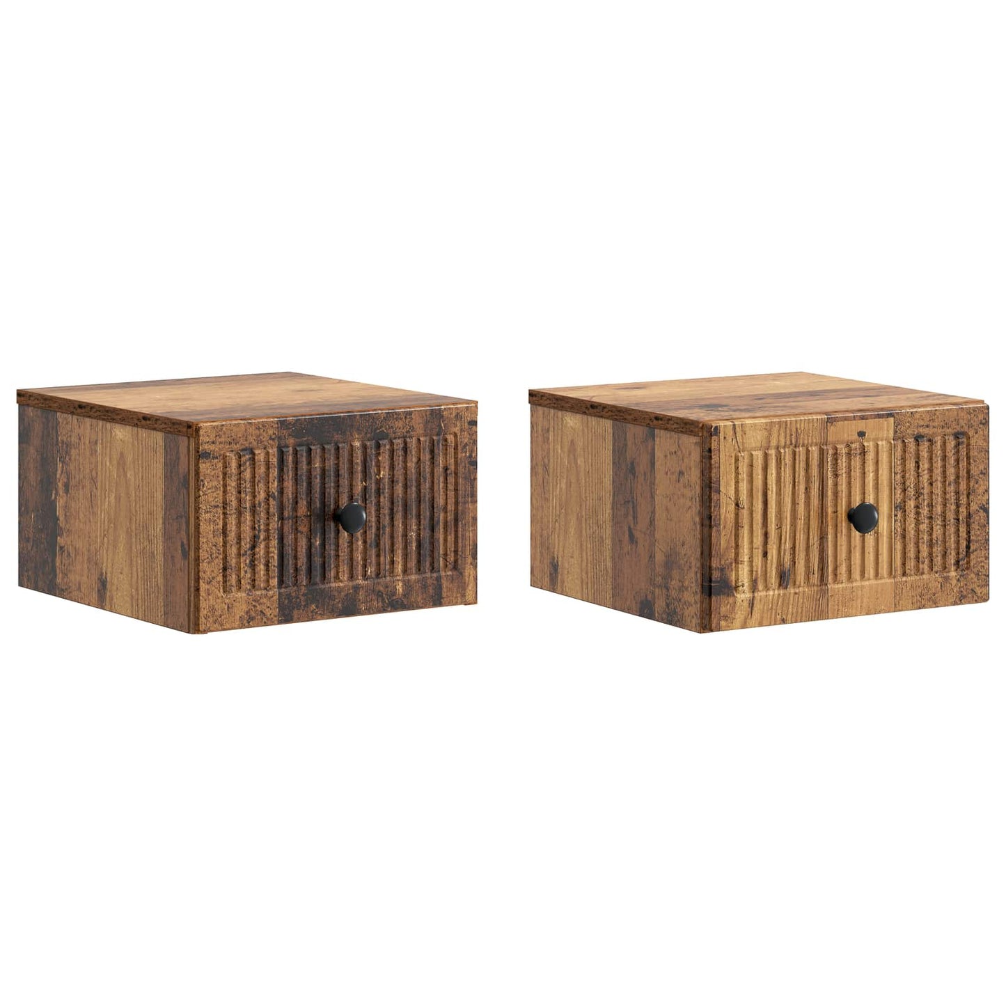 Wall-Mounted Bedside Cabinet 2 pcs Old Wood 33 x 34.5 x 20 cm