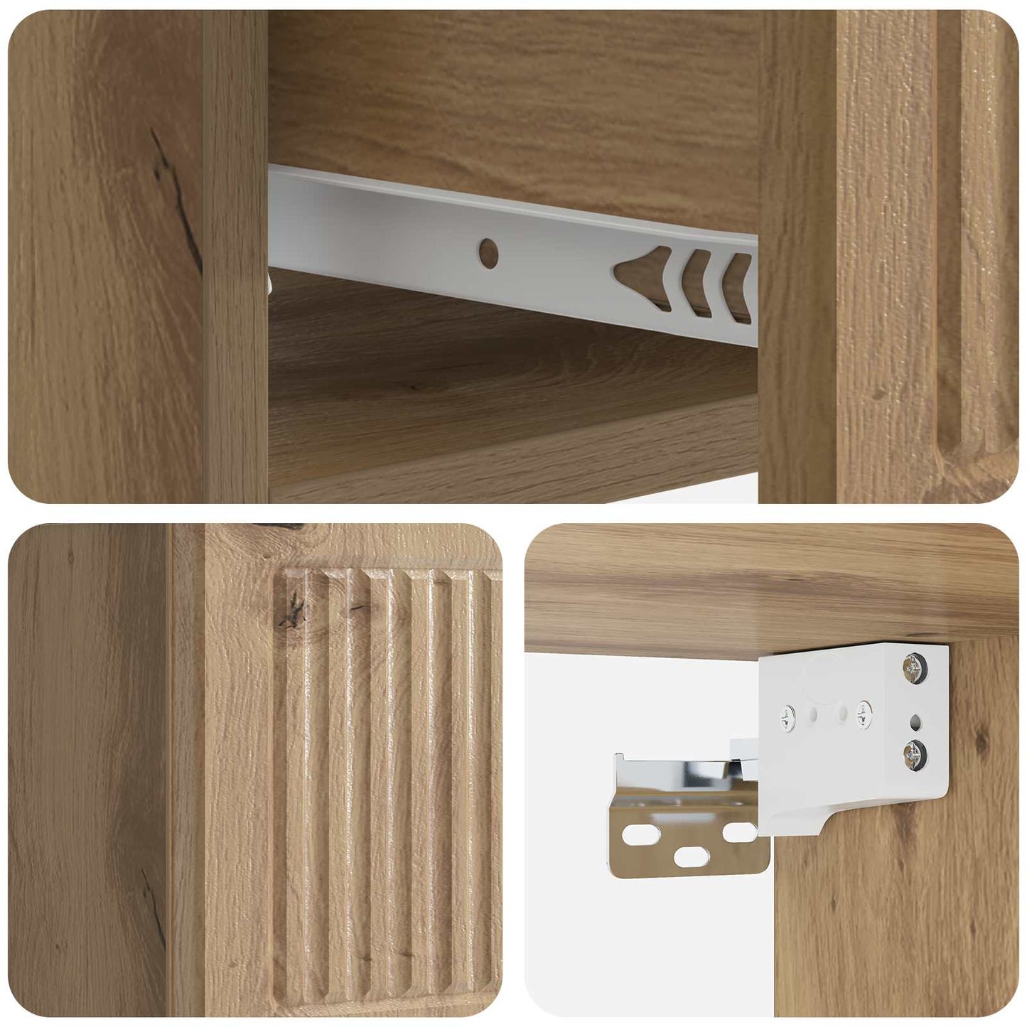 Wall-Mounted Bedside Cabinet 2 pcs Artisan Oak Engineered Wood