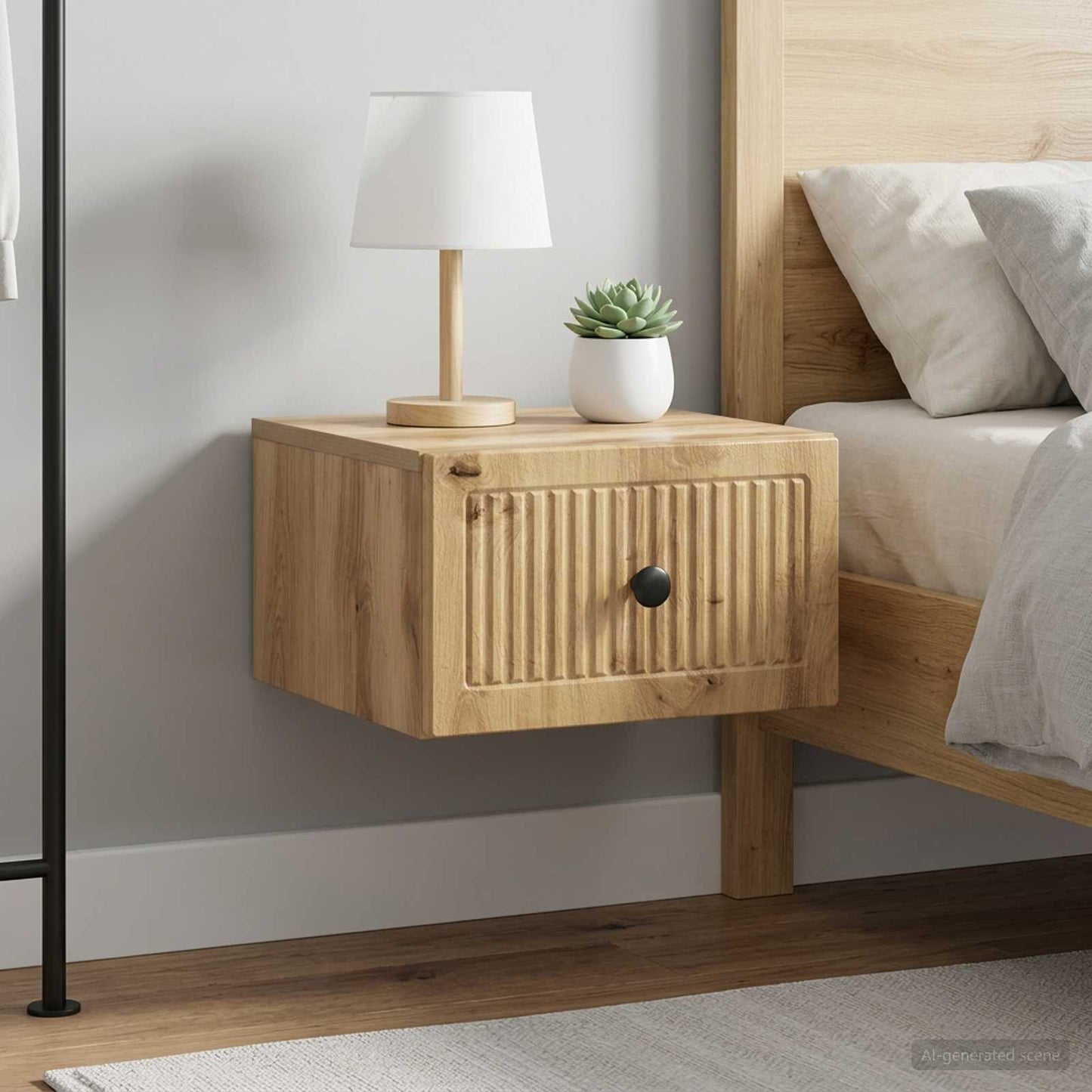 Wall-Mounted Bedside Cabinet 2 pcs Artisan Oak