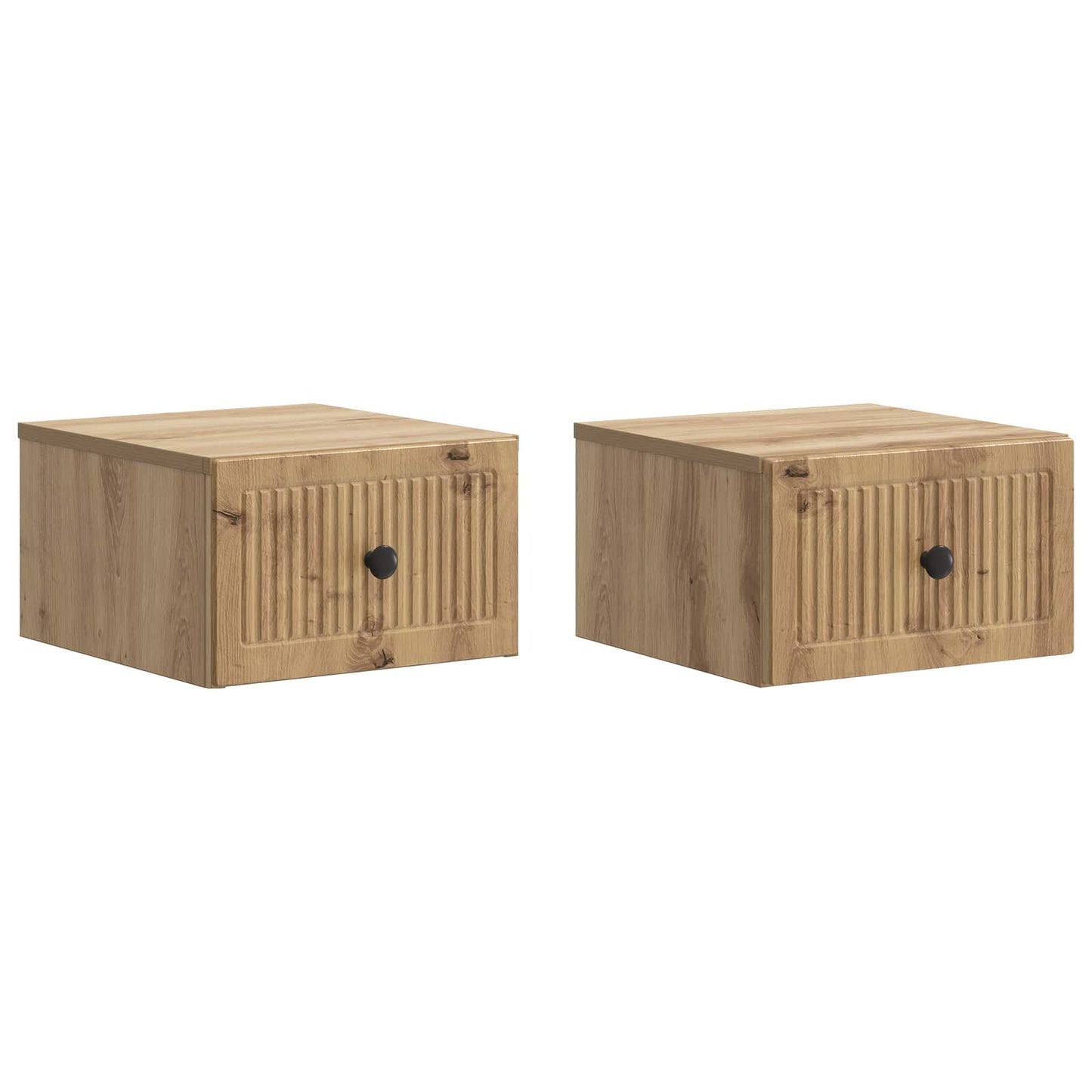 Wall-Mounted Bedside Cabinet 2 pcs Artisan Oak