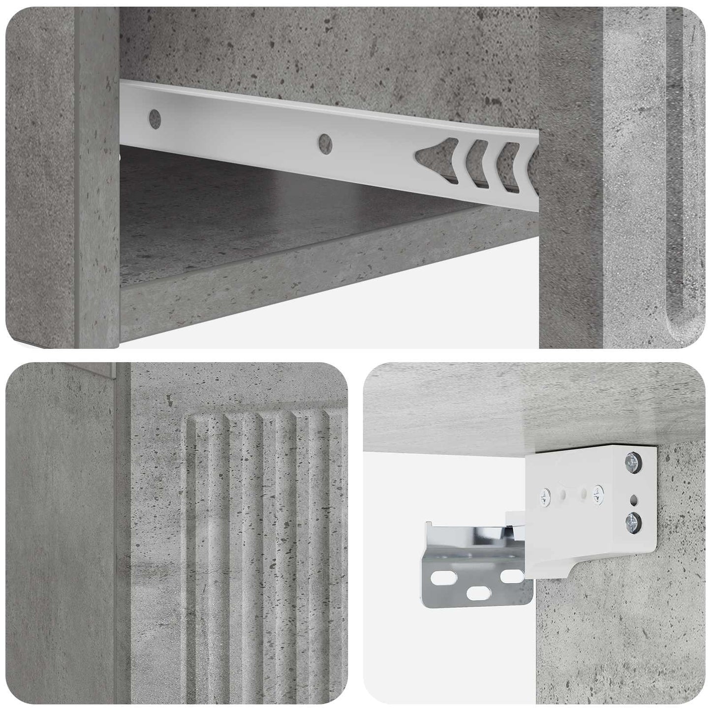Bedside Cabinet 2 pcs Concrete Grey 49 x 34.5 x 20 cm