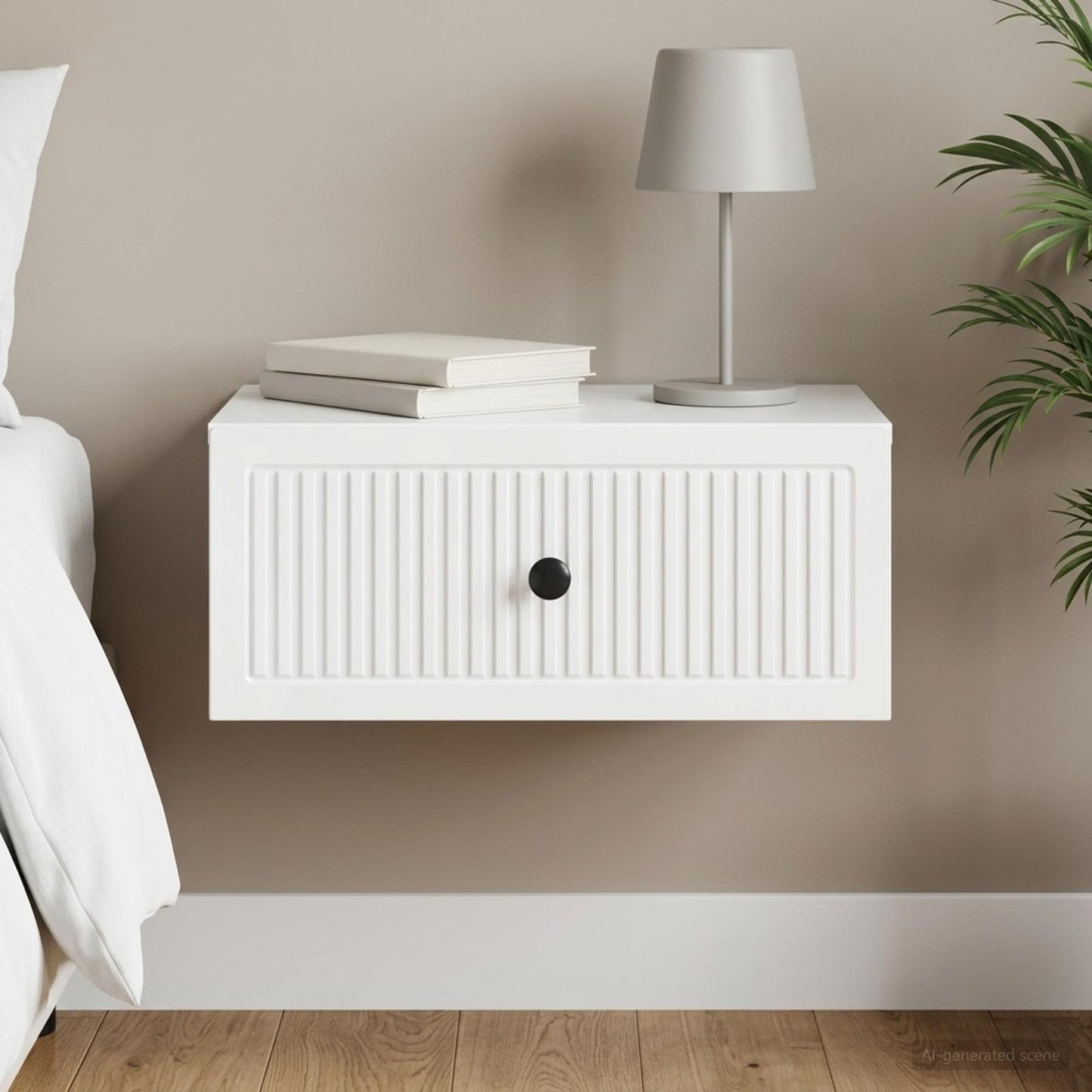 Bedside Cabinet with Drawer High Gloss White 49 x 34.5 x 20 cm