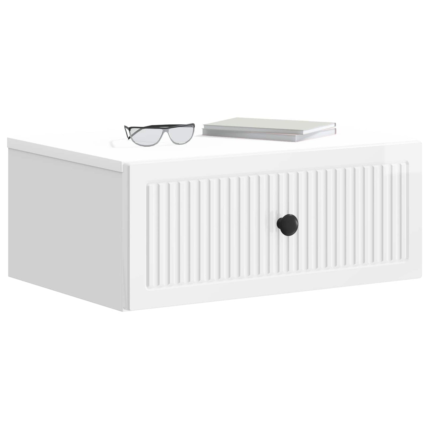 Bedside Cabinet with Drawer High Gloss White 49 x 34.5 x 20 cm