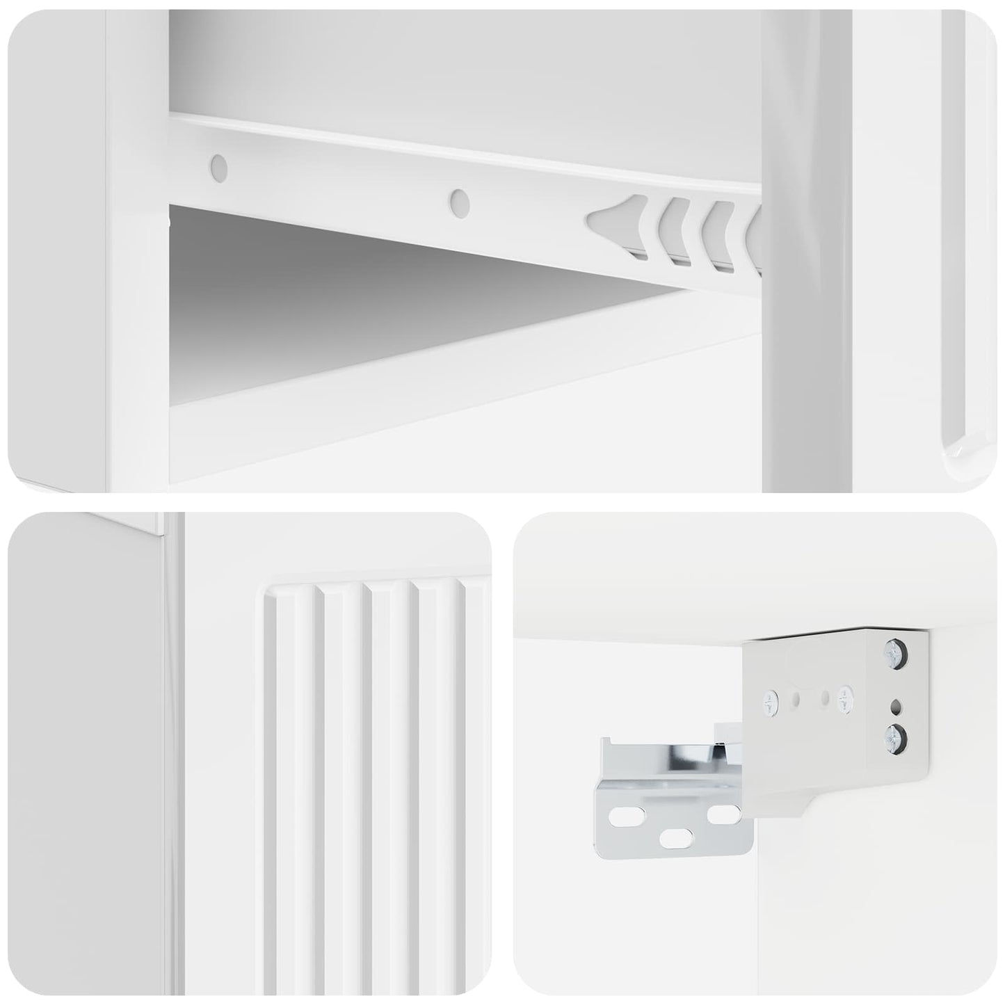 Bedside Cabinet 2 pcs High Gloss White 49 x 34.5 x 20 cm