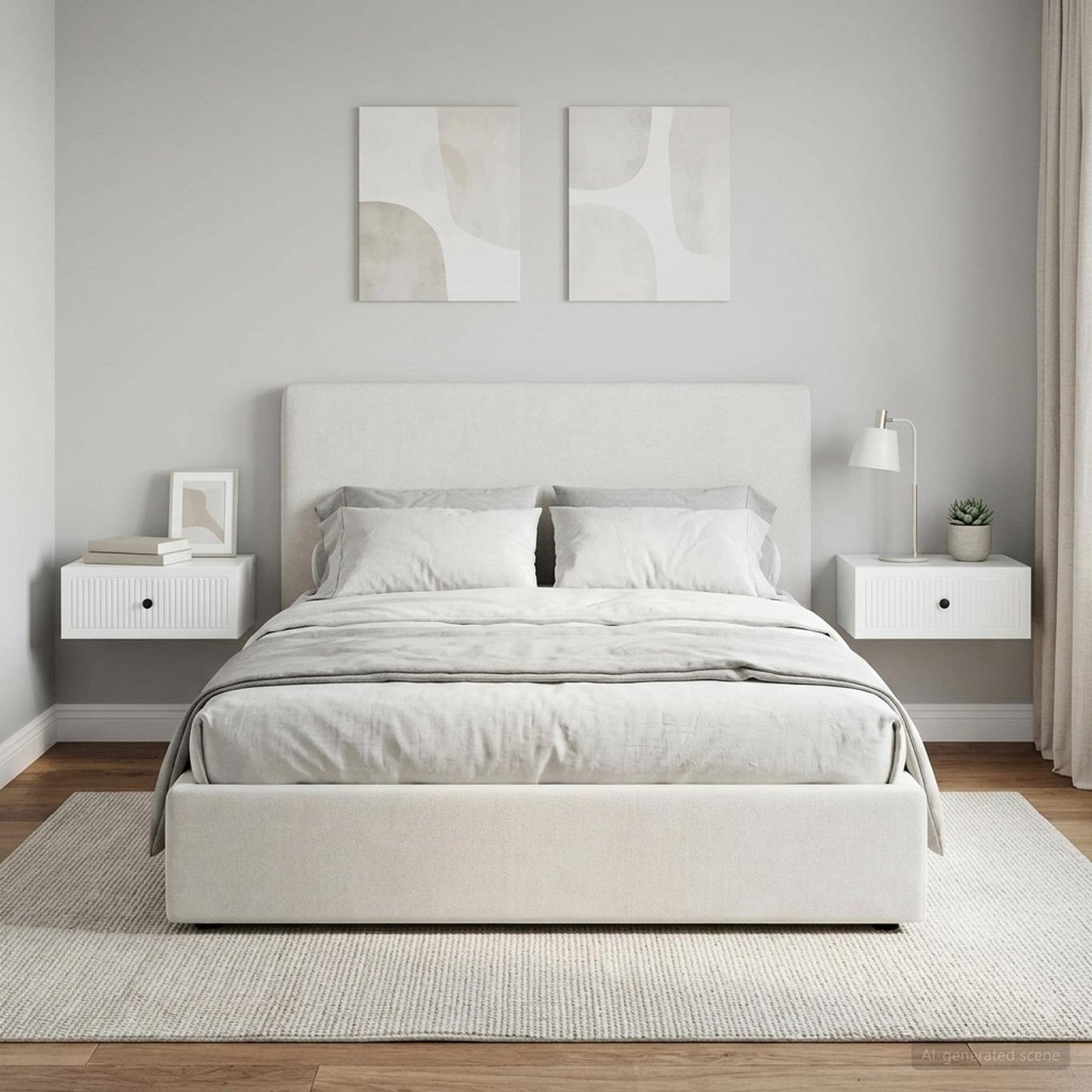 Bedside Cabinet 2 pcs High Gloss White 49 x 34.5 x 20 cm