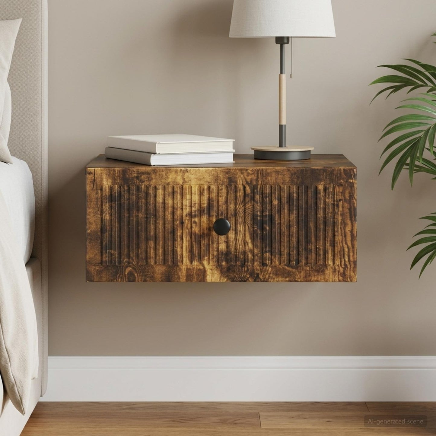 Bedside Cabinet Smoked Oak 49 x 34.5 x 20 cm Engineered Wood