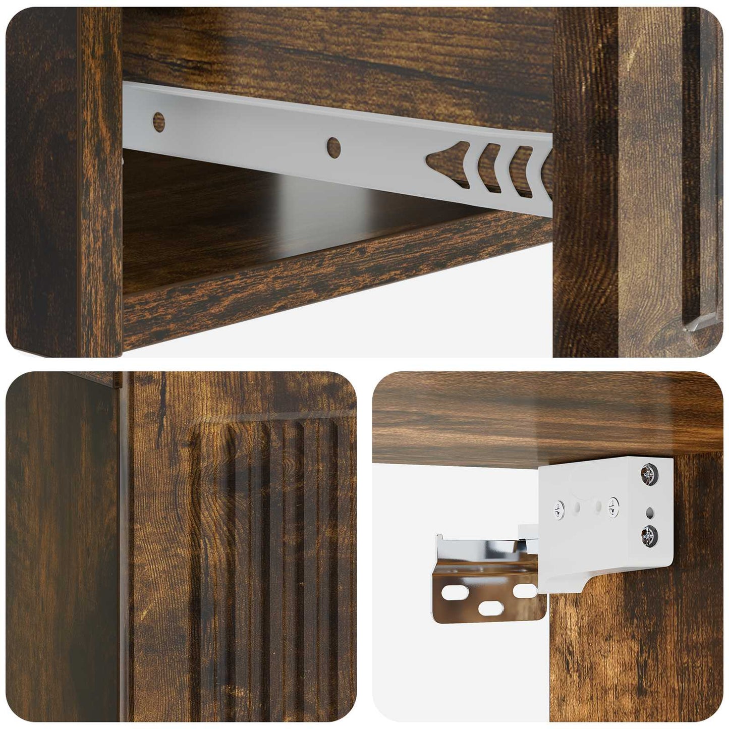 Bedside Cabinet 2 pcs Smoked Oak 49 x 34.5 x 20 cm