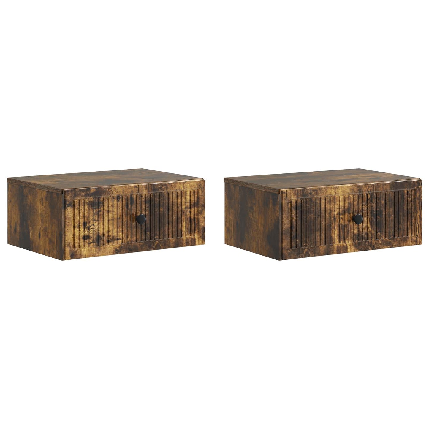 Bedside Cabinet with Drawer 2 pcs Smoked Oak 49 x 34.5 x 20 cm