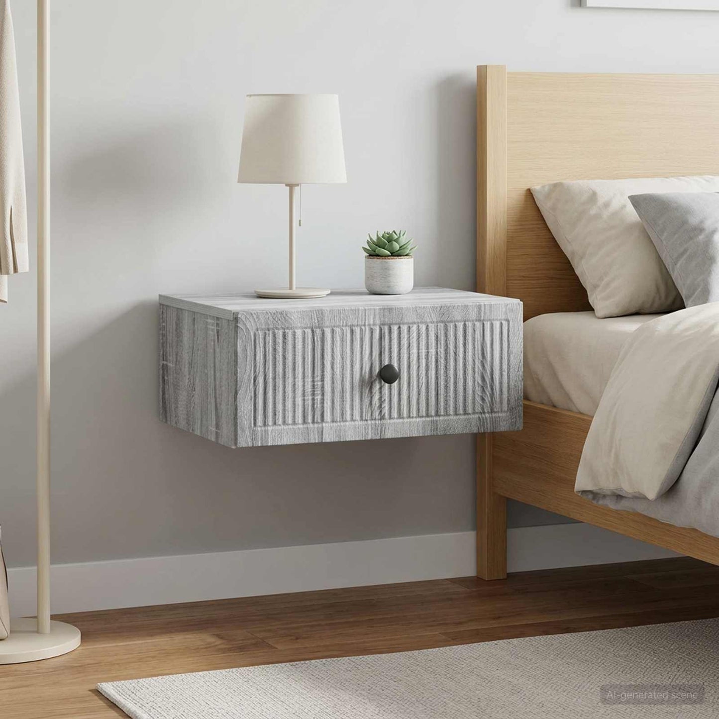 Bedside Cabinet with Drawer 2 pcs Grey Sonoma 49 x 34.5 x 20 cm