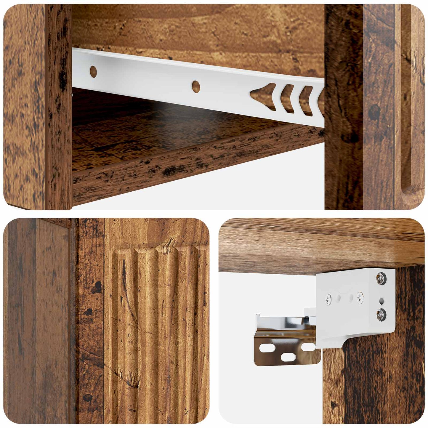 Bedside Cabinet with Drawer 2 pcs Old Wood 49 x 34.5 x 20 cm