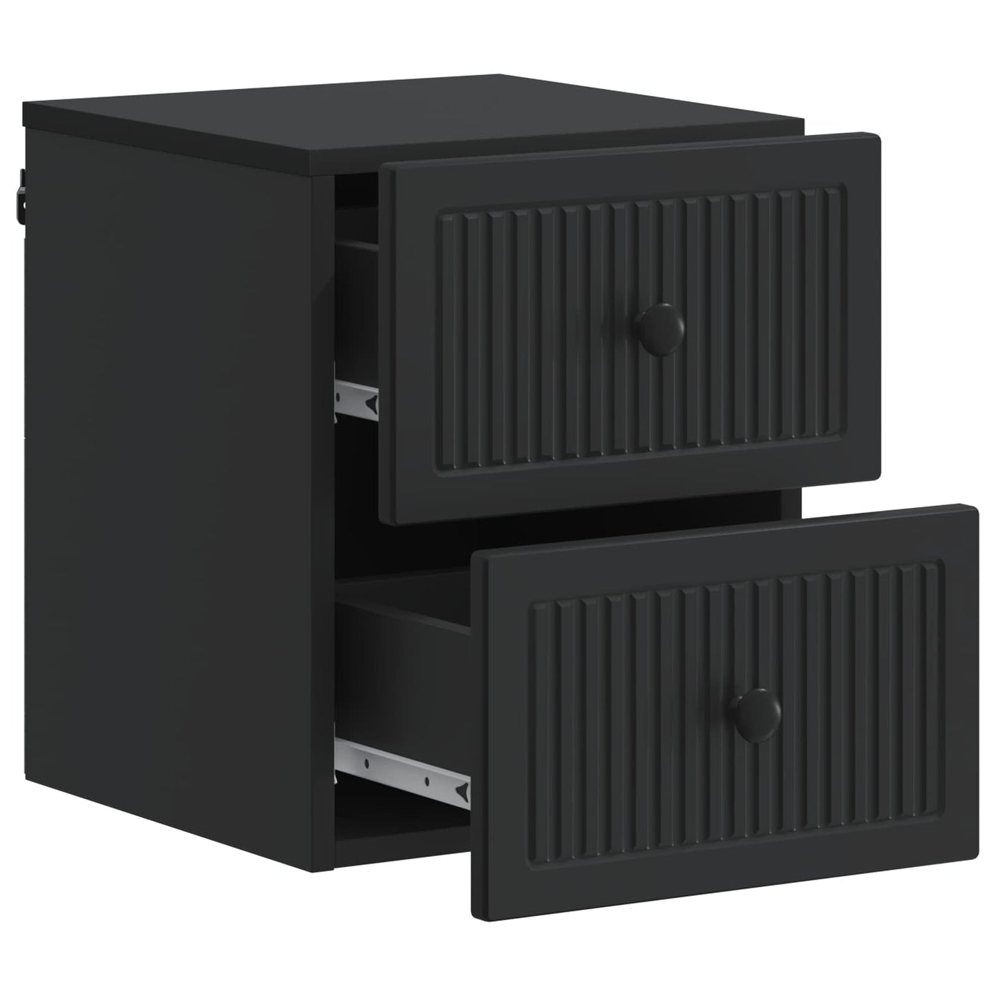 Wall-Mounted Bedside Cabinet Black 33 x 34.5 x 40 cm