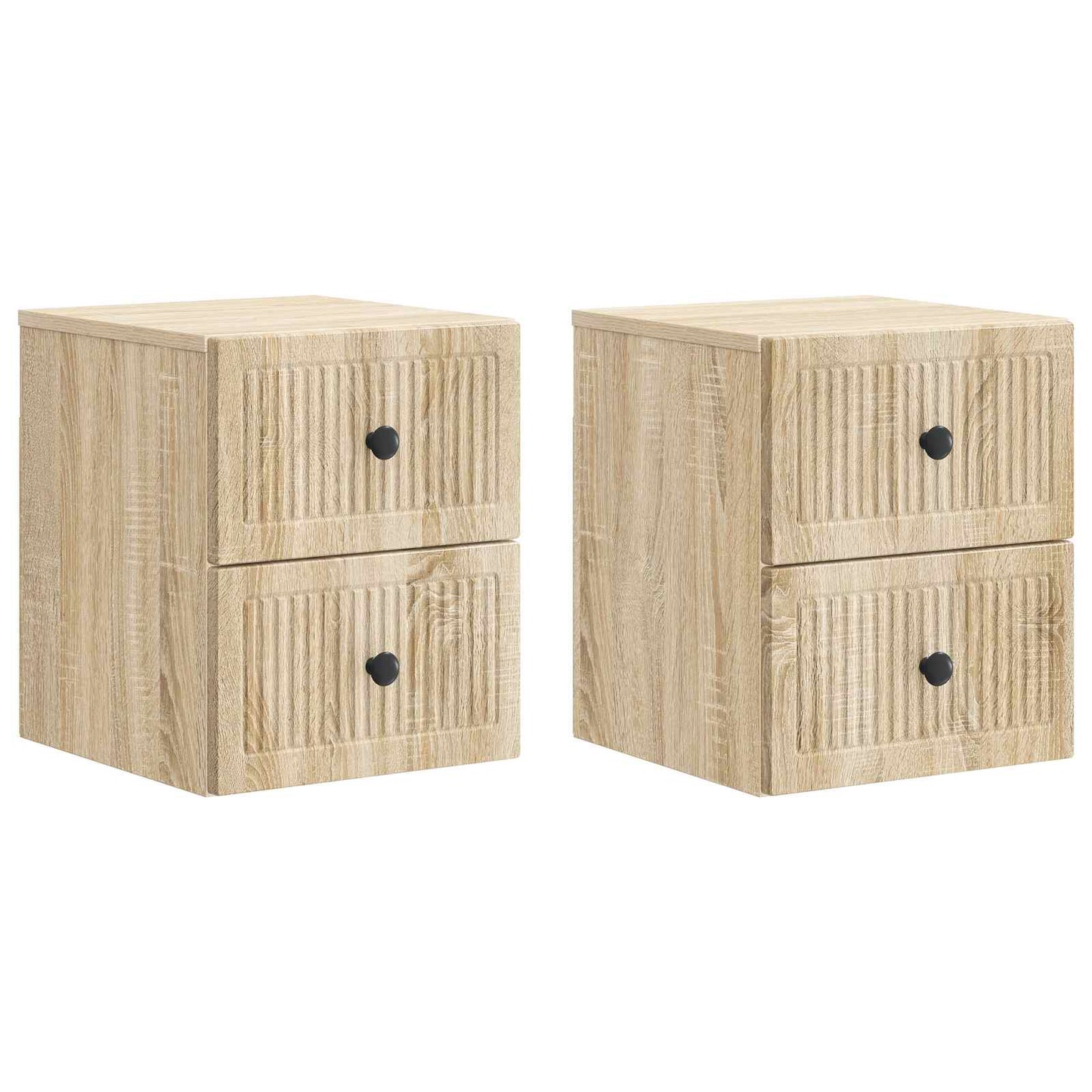Wall-Mounted Bedside Cabinet 2 pcs Sonoma Oak 33 x 34.5 x 40 cm