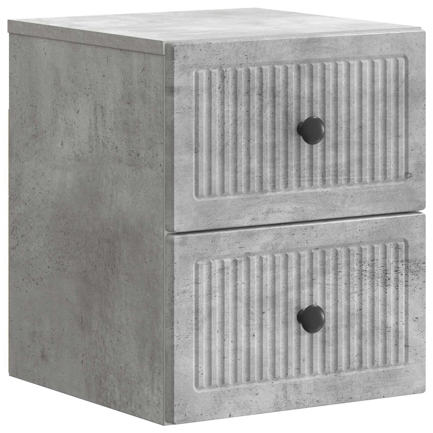 Wall-Mounted Bedside Cabinet with Drawer 2 pcs Concrete Grey