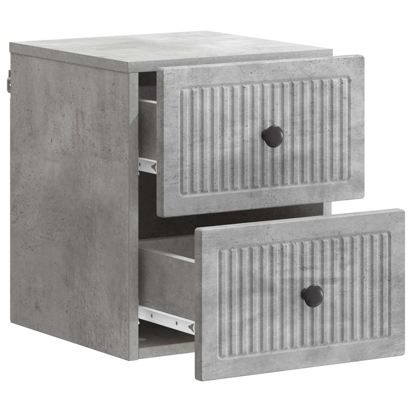 Wall-Mounted Bedside Cabinet with Drawer 2 pcs Concrete Grey