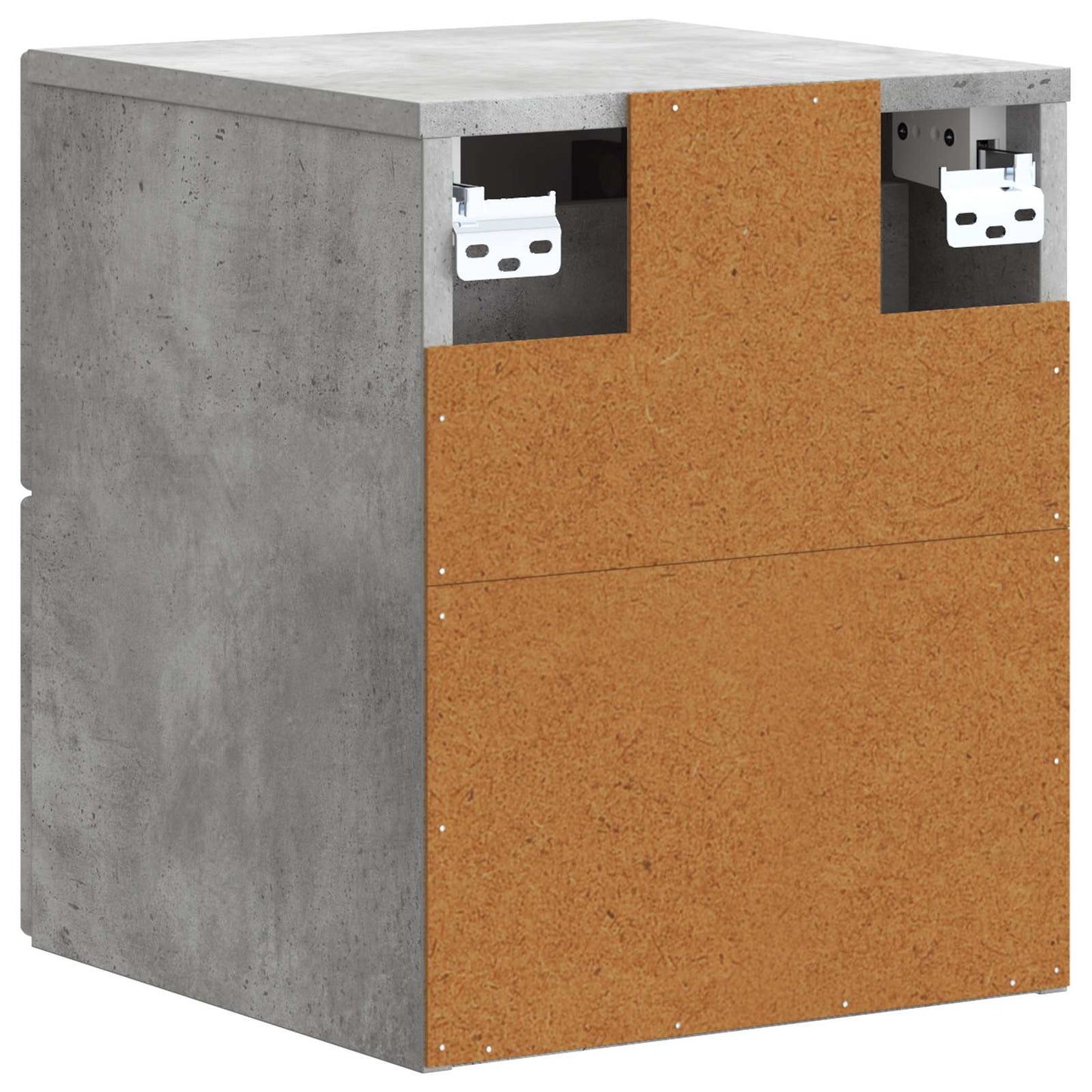 Wall-Mounted Bedside Cabinet with Drawer 2 pcs Concrete Grey