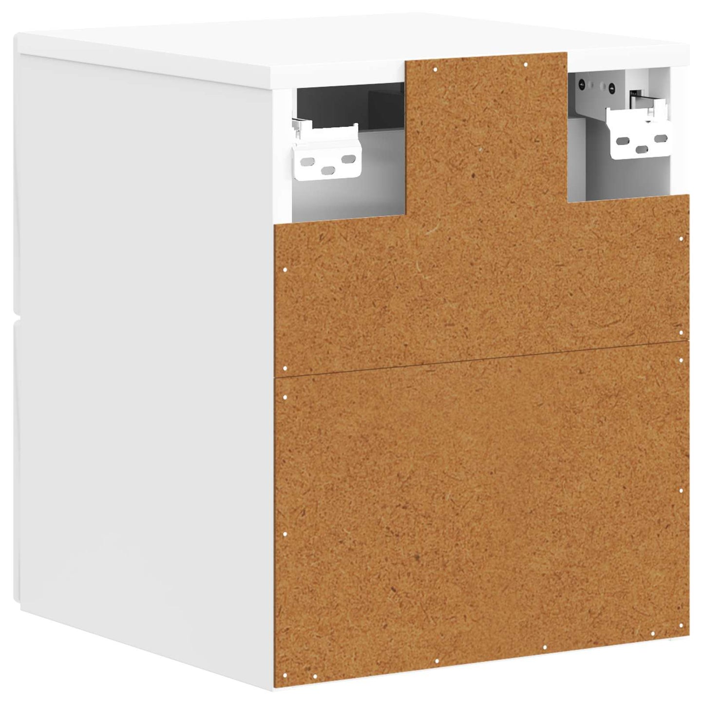 Wall-Mounted Bedside Cabinet with Drawer 2 pcs High Gloss White