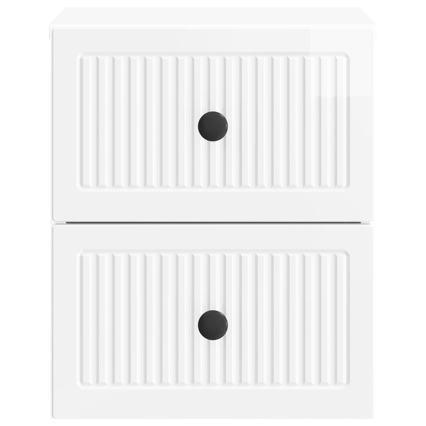 Wall-Mounted Bedside Cabinet with Drawer 2 pcs High Gloss White