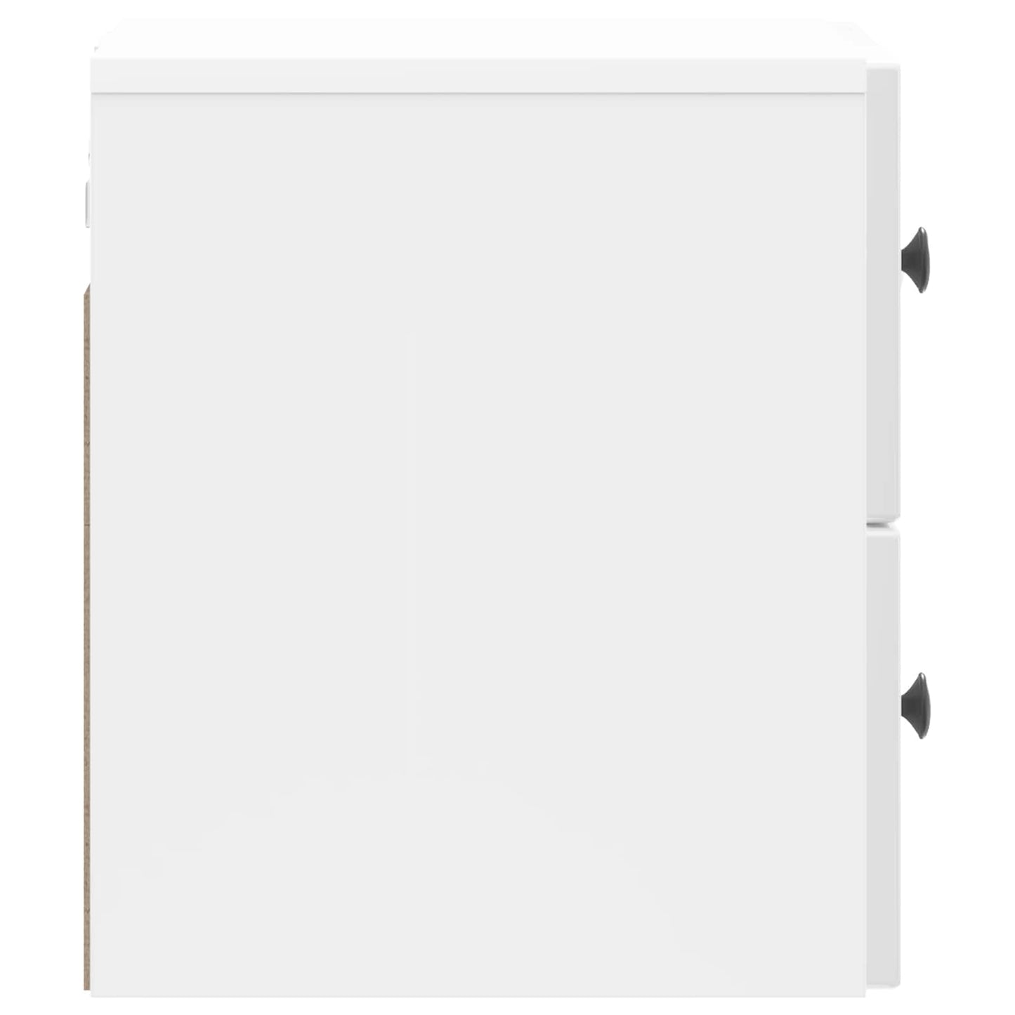 Wall-Mounted Bedside Cabinet with Drawer 2 pcs High Gloss White
