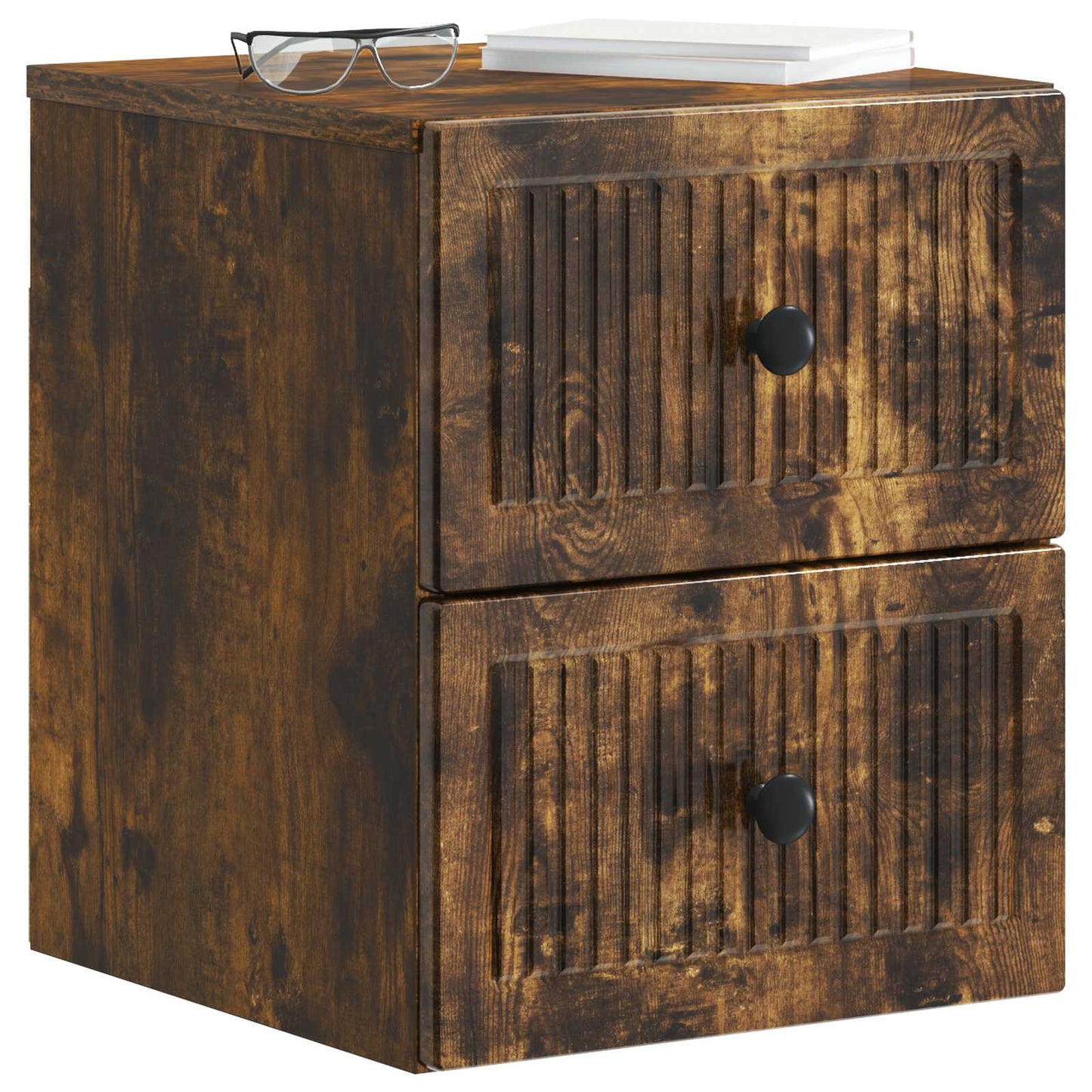 Wall-Mounted Bedside Cabinet Smoked Oak 33 x 34.5 x 40 cm