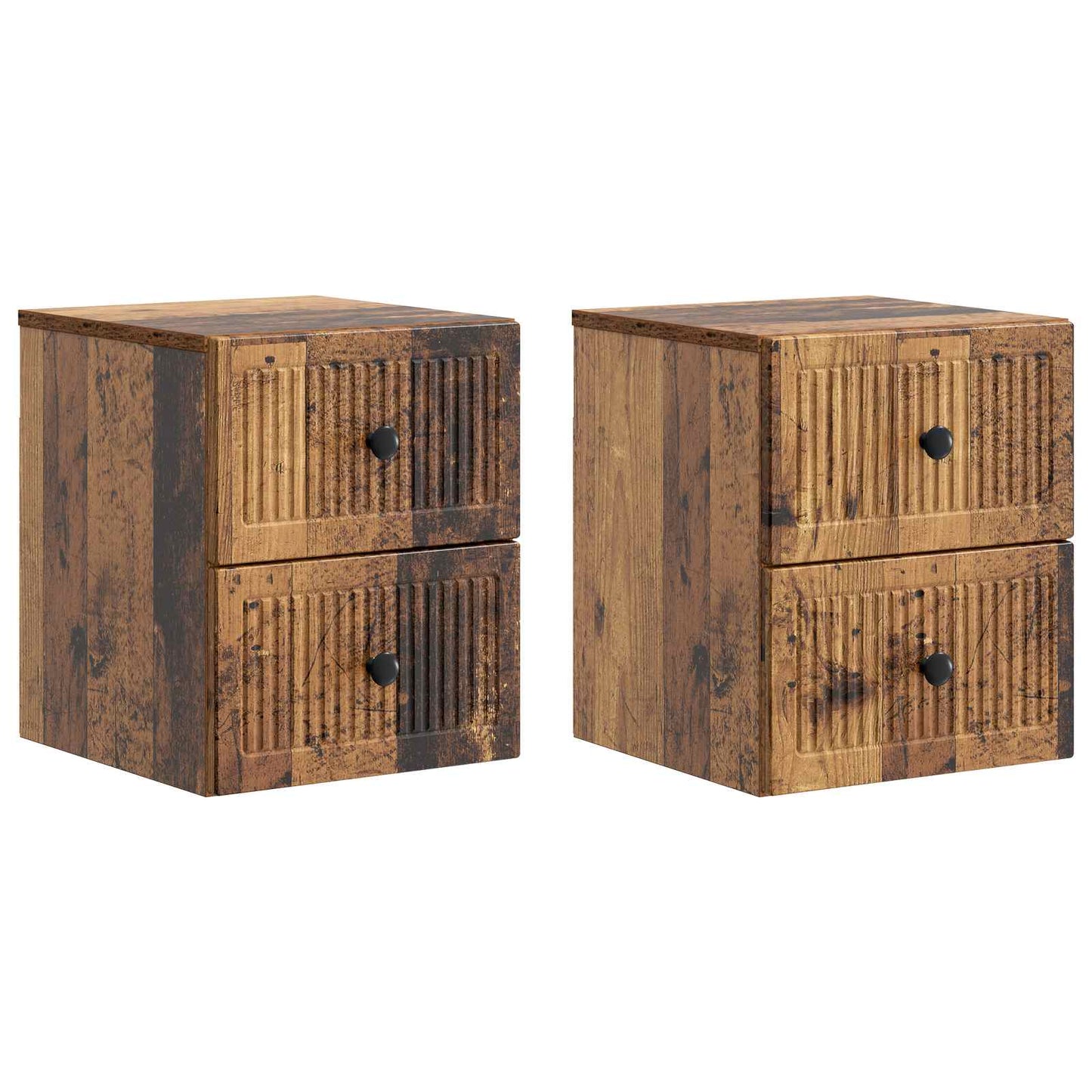 Wall-Mounted Bedside Cabinet 2 pcs Old Wood 33 x 34.5 x 40 cm