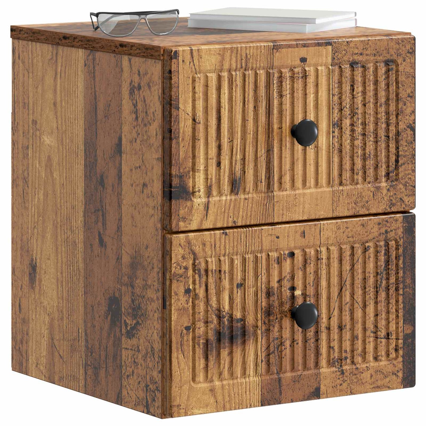 Wall-Mounted Bedside Cabinet 2 pcs Old Wood 33 x 34.5 x 40 cm