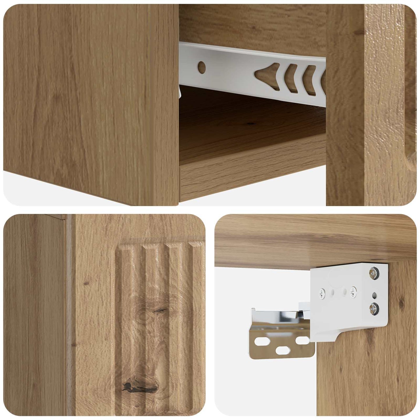 Wall-Mounted Side Table Artisan Oak 59 x 34.5 x 17 cm